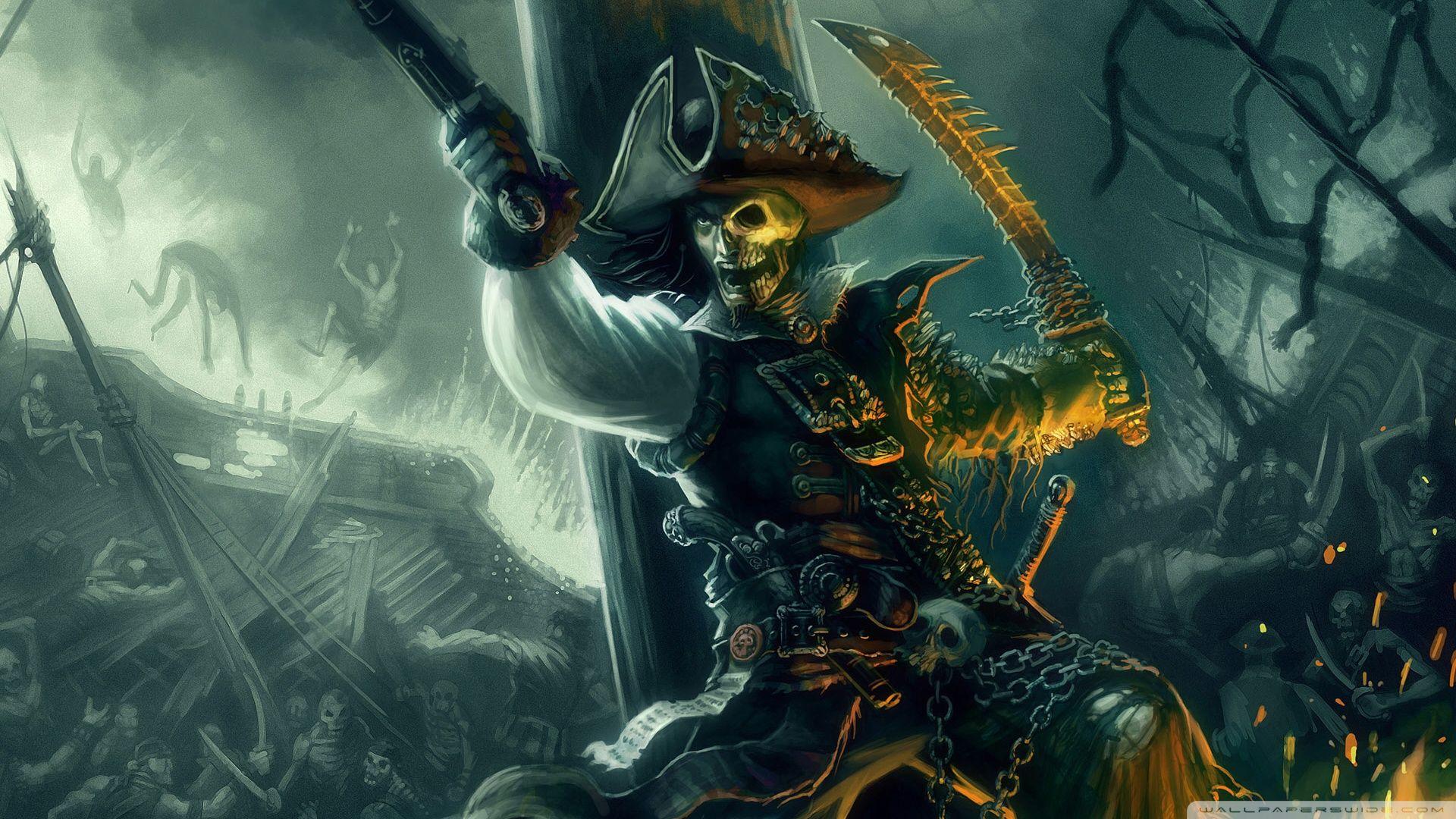 1920x1080 Download Pirate Sword Fight Painting Wallpaper 1920x1080