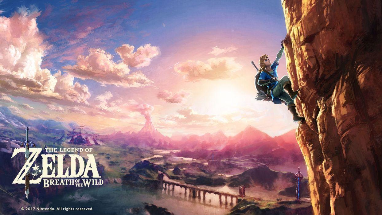 1244x700 Legend of Zelda: Breath of the Wild: Climbing Cliff wallpaper