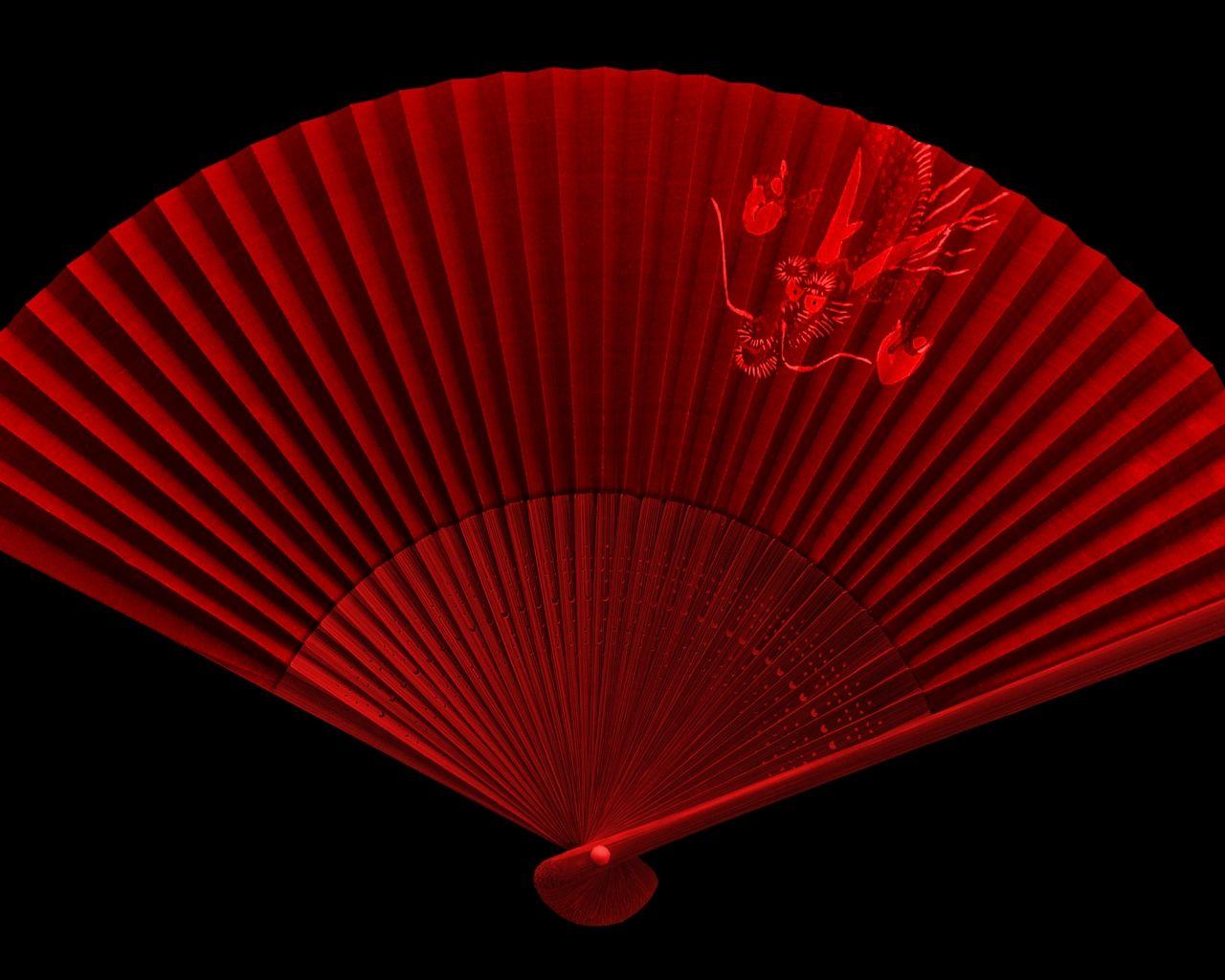 1280x1024 Free download Wallpaper 130 Japanese fan Red and Black Wallpaper