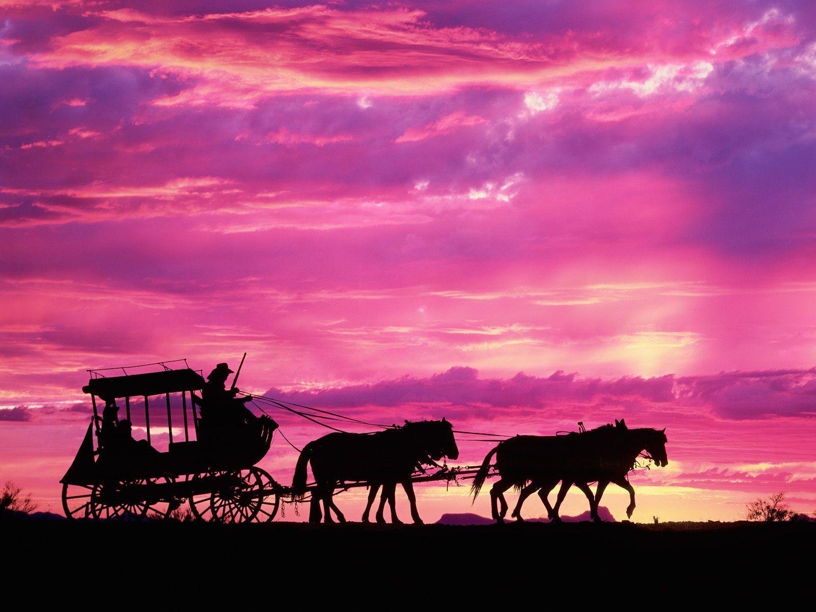 1600x1200 Carriage In Sunset Wallpaper /carriage In