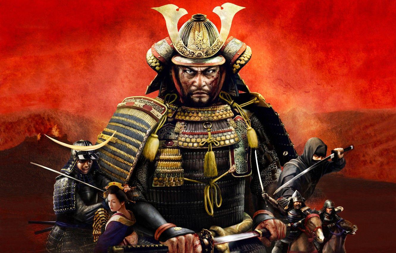 1332x850 Wallpaper Close Up, Art, Samurai, Total War, Shogun Strategy