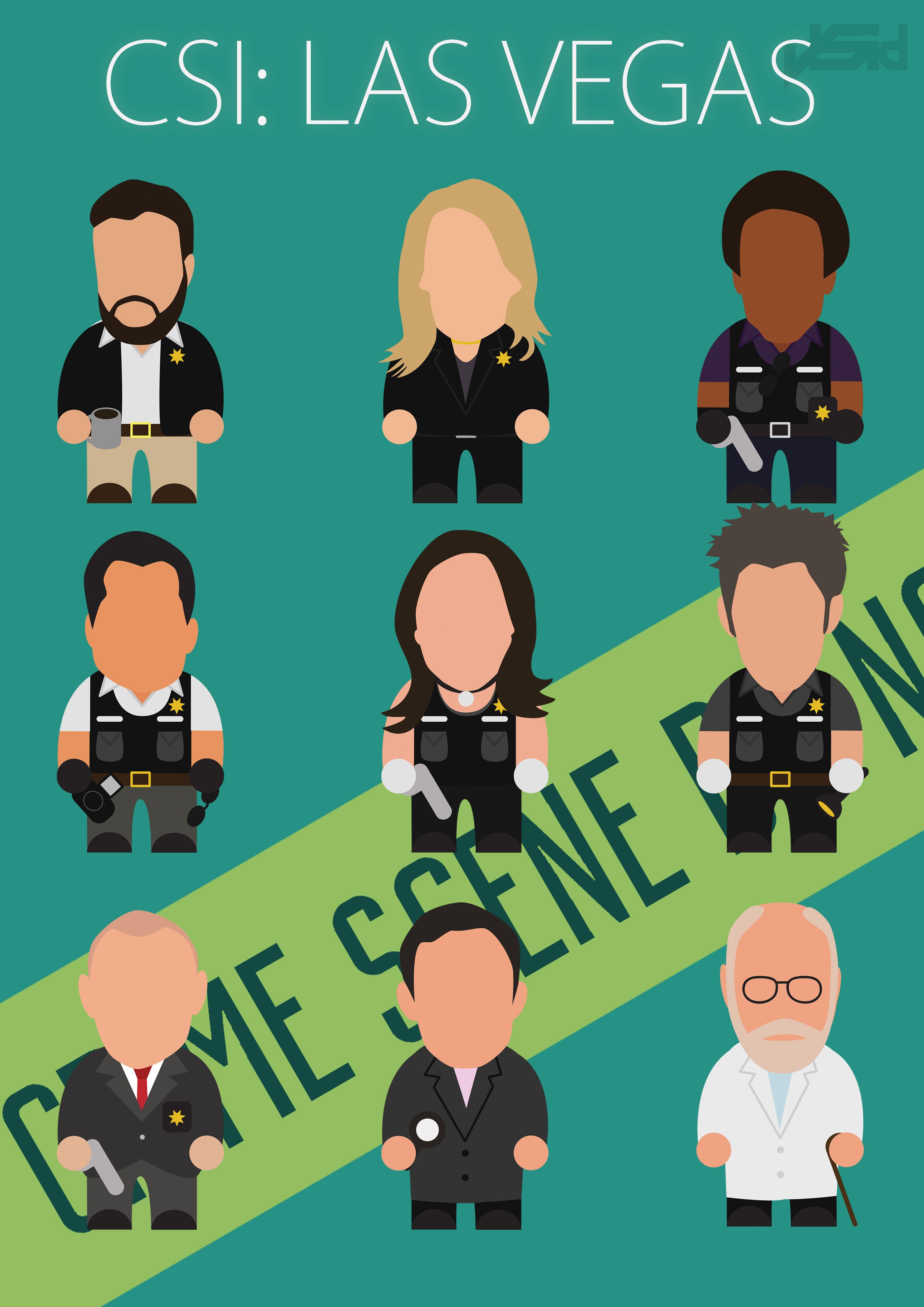 3508x4961 CSI: Las Vegas Minimal Poster with Grissom, Catherine, Warrick