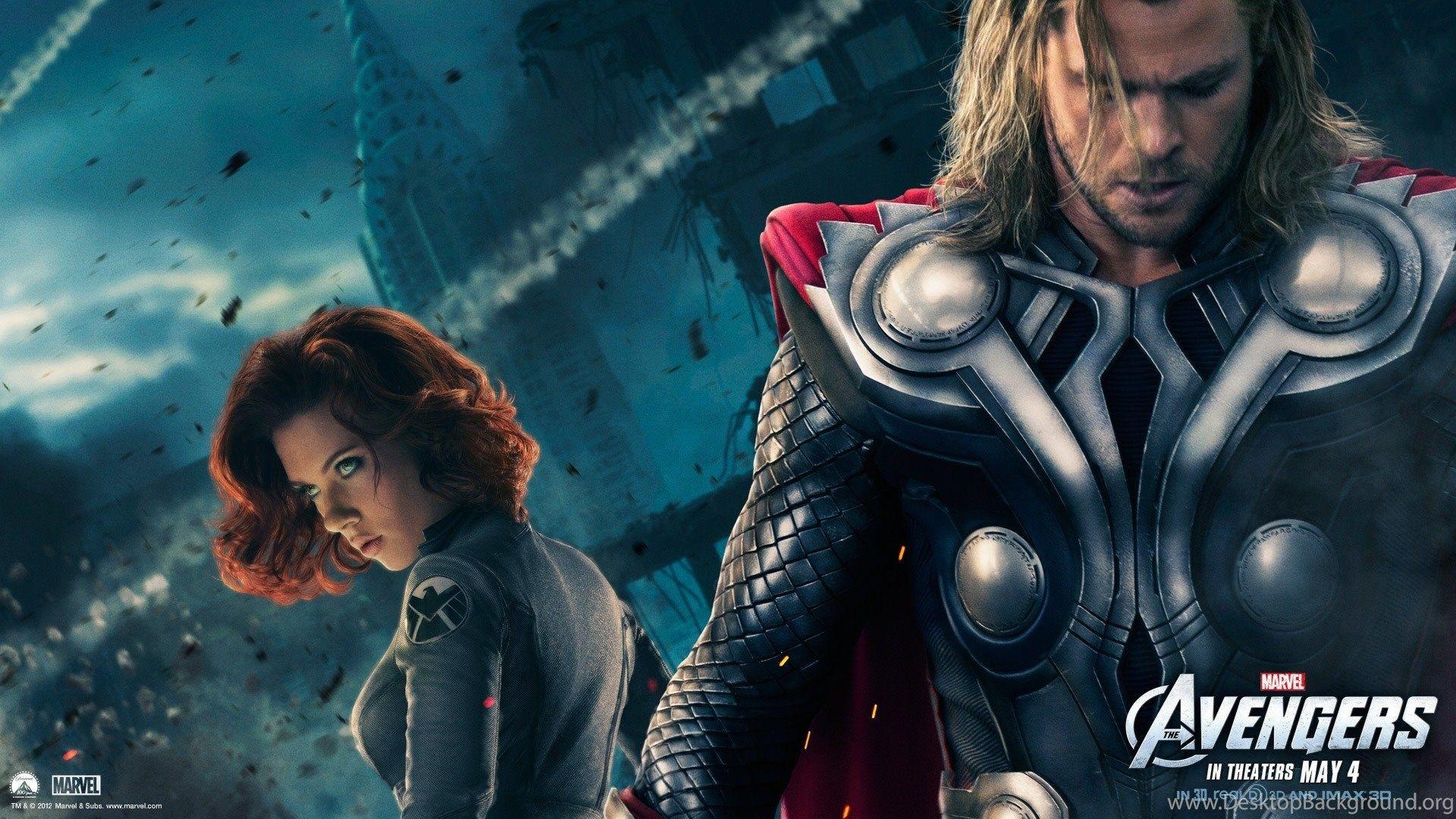 1920x1080 The Avengers Thor / Black Widow Desktop Wallpaper Desktop Background