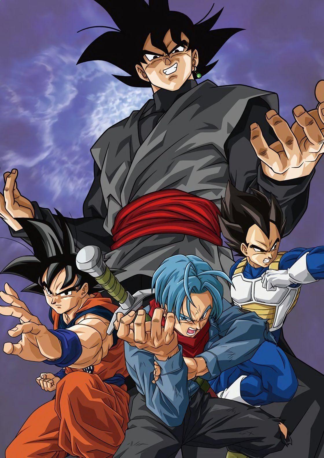 1120x1584 Black Goku vs Goku, Trunks, and Vegeta. Dragon ball super goku
