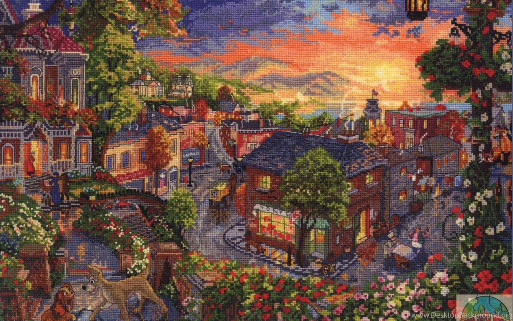 1680x1050 Thomas Kinkade Disney Wallpaper Desktop Background