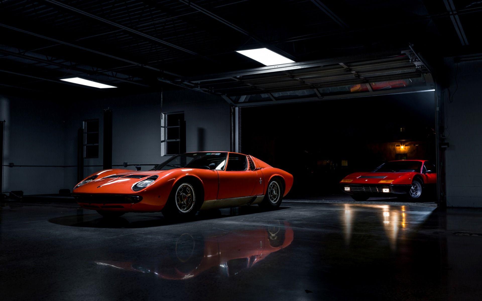 1920x1200 Download wallpaper Lamborghini Miura, Ferrari 365 BB, retro