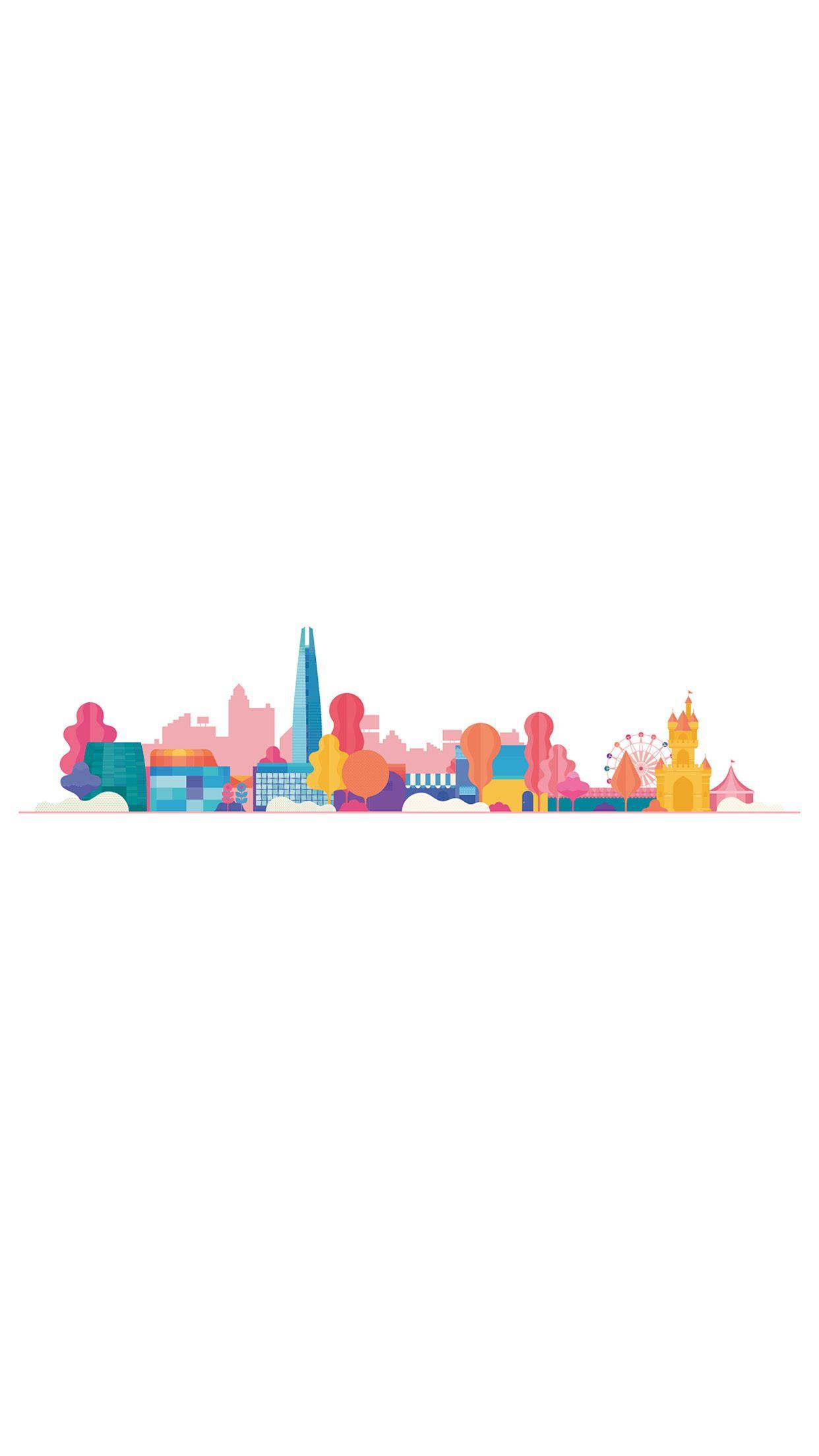 1242x2208 City Cute White Illustration Art Minimal Wallpaper