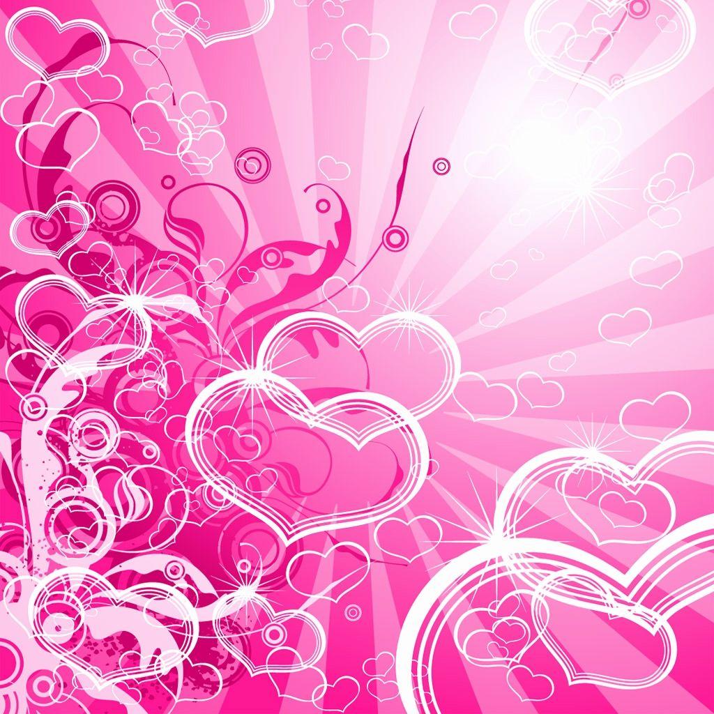 1024x1024 Pink Heart Wallpaper Beautiful Pink Hearts Background