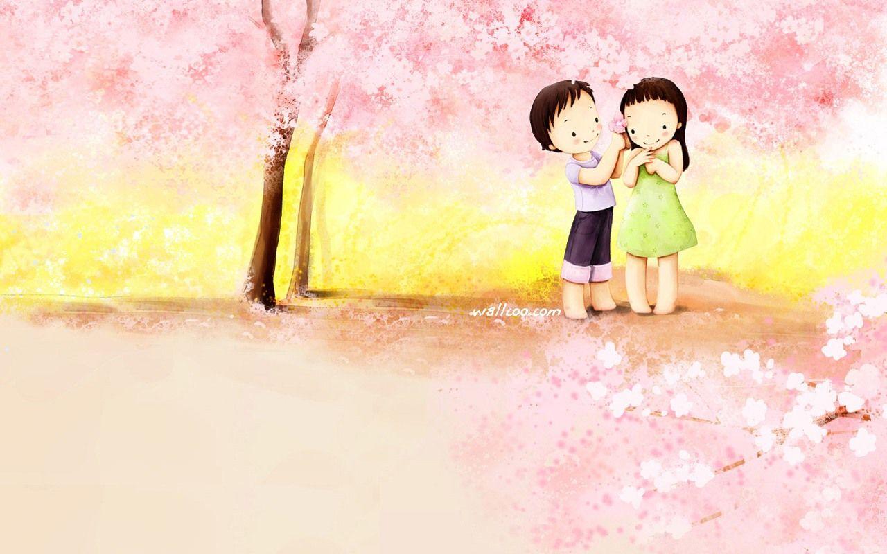 1280x800 Cute Couples Cartoon