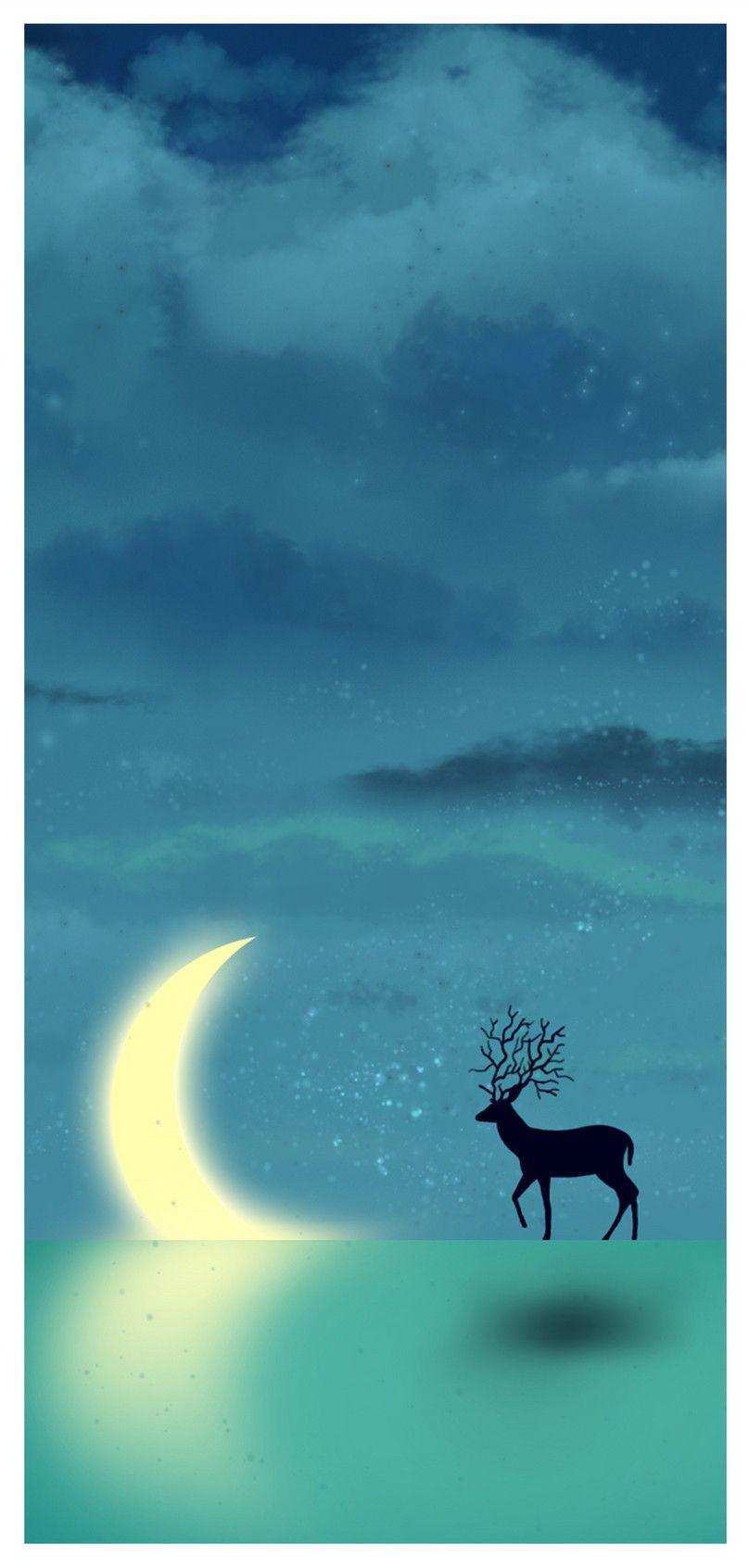 808x1692 deer mobile phone wallpaper background image free download