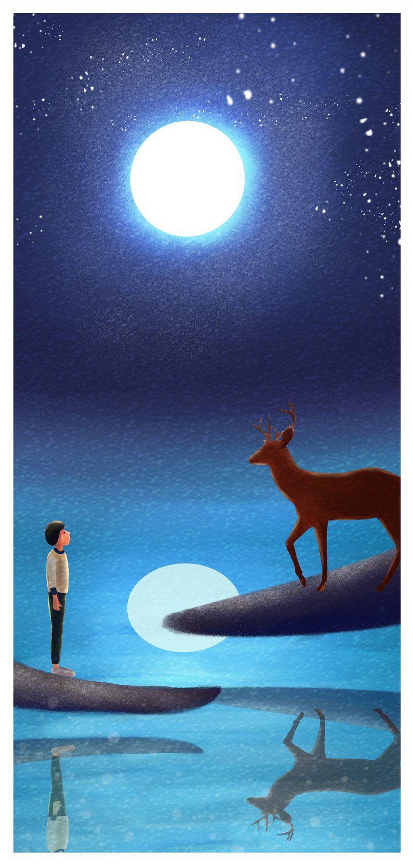 808x1692 cell phone wallpaper for boys and deer background image free