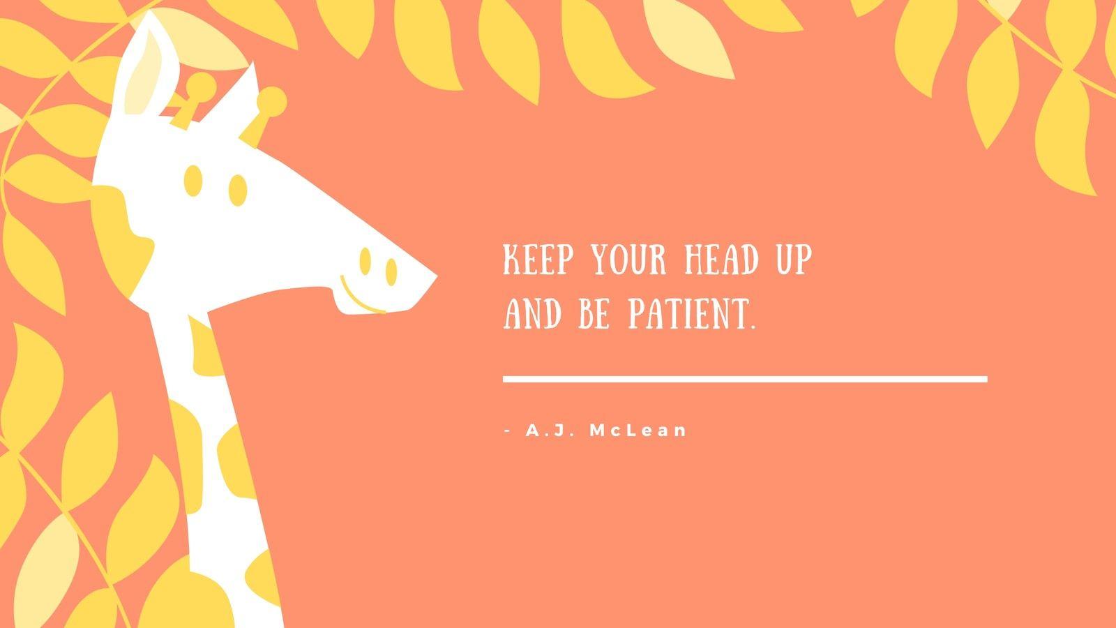 1600x900 Orange Giraffe Motivational Desktop Wallpaper