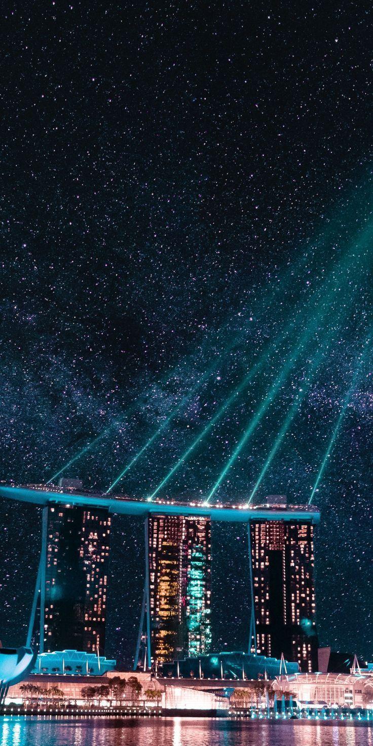 736x1472 Marina bay, Singapore, city, night, 1080x2160 wallpaper