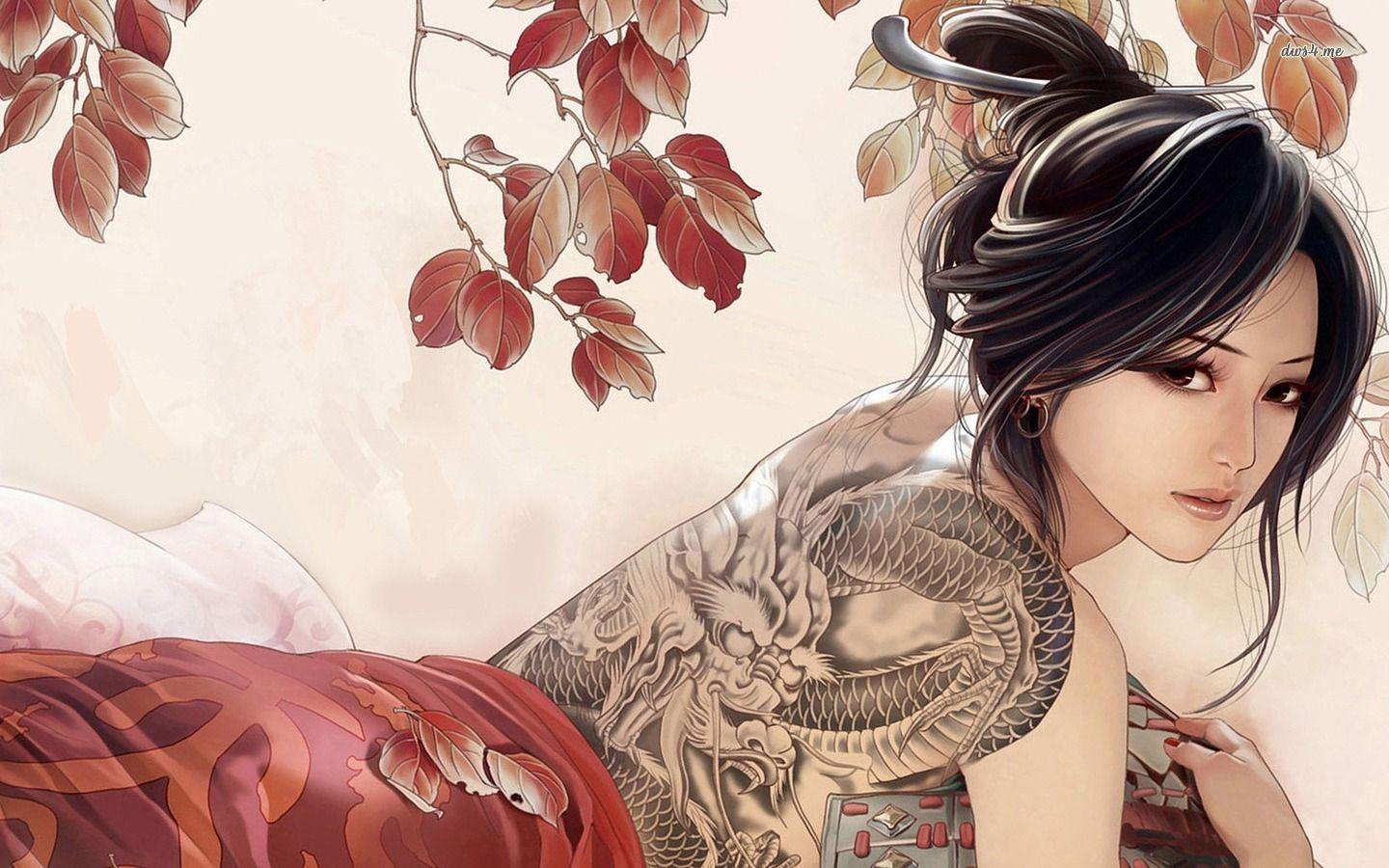 Wallpaper game, anime, tattoo, dragon, brand, transformation, asian, manga  for mobile and desktop, section сёнэн, resolution 2560x1600 - download