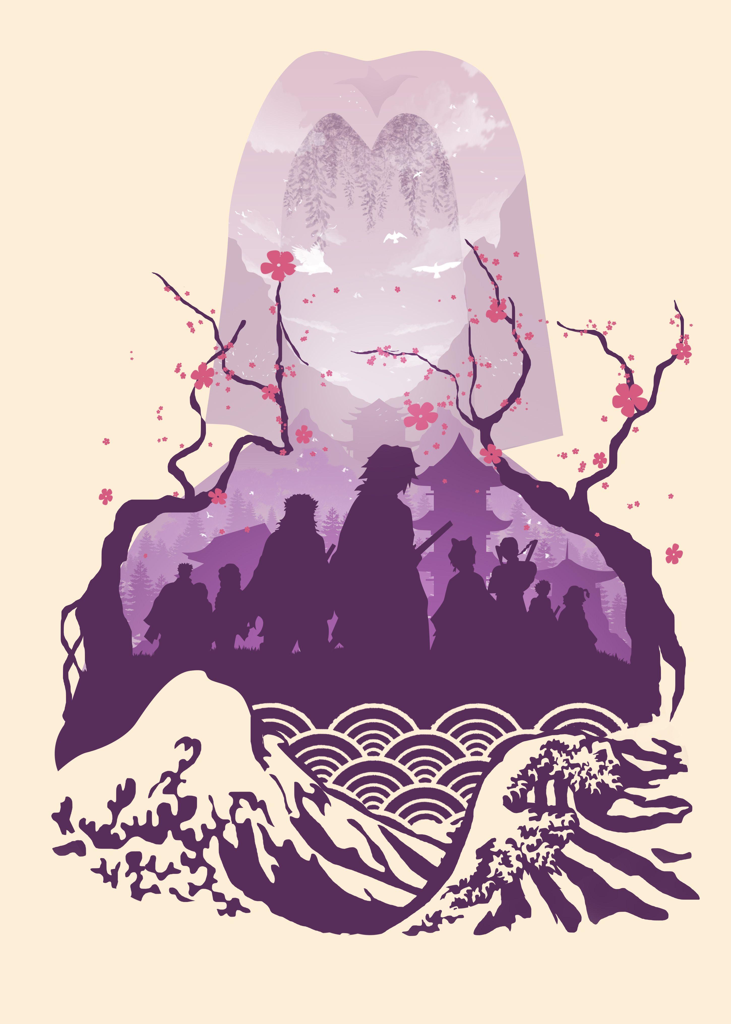 2900x4060 Demon Slayer Pillars' Metal Poster. Displate in 2020