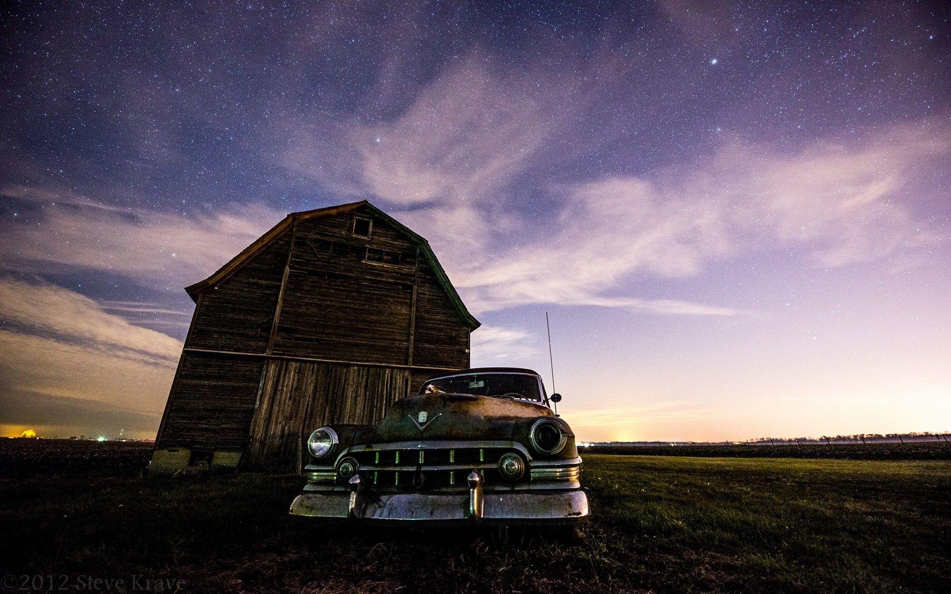 1920x1200 The old car to the old home wallpaper and image