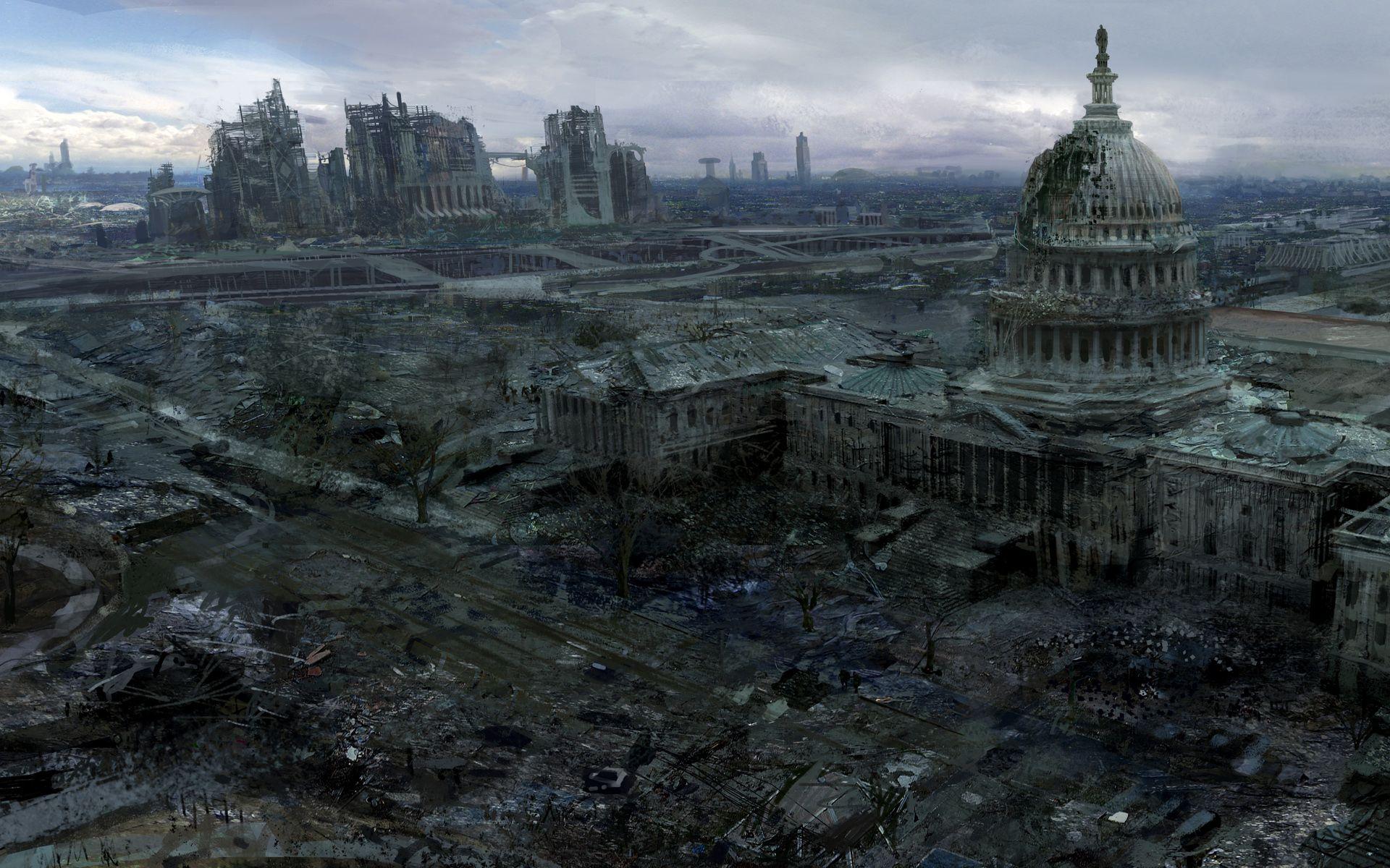 1920x1200 video, Games, Ruins, Post apocalyptic, Artwork, Fallout, 3