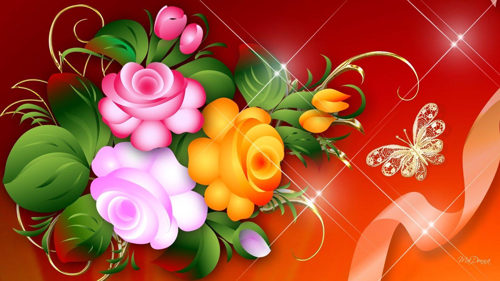 1600x900 Beautiful Bright Flowers Wallpaper Desktop HD 1600 x 900
