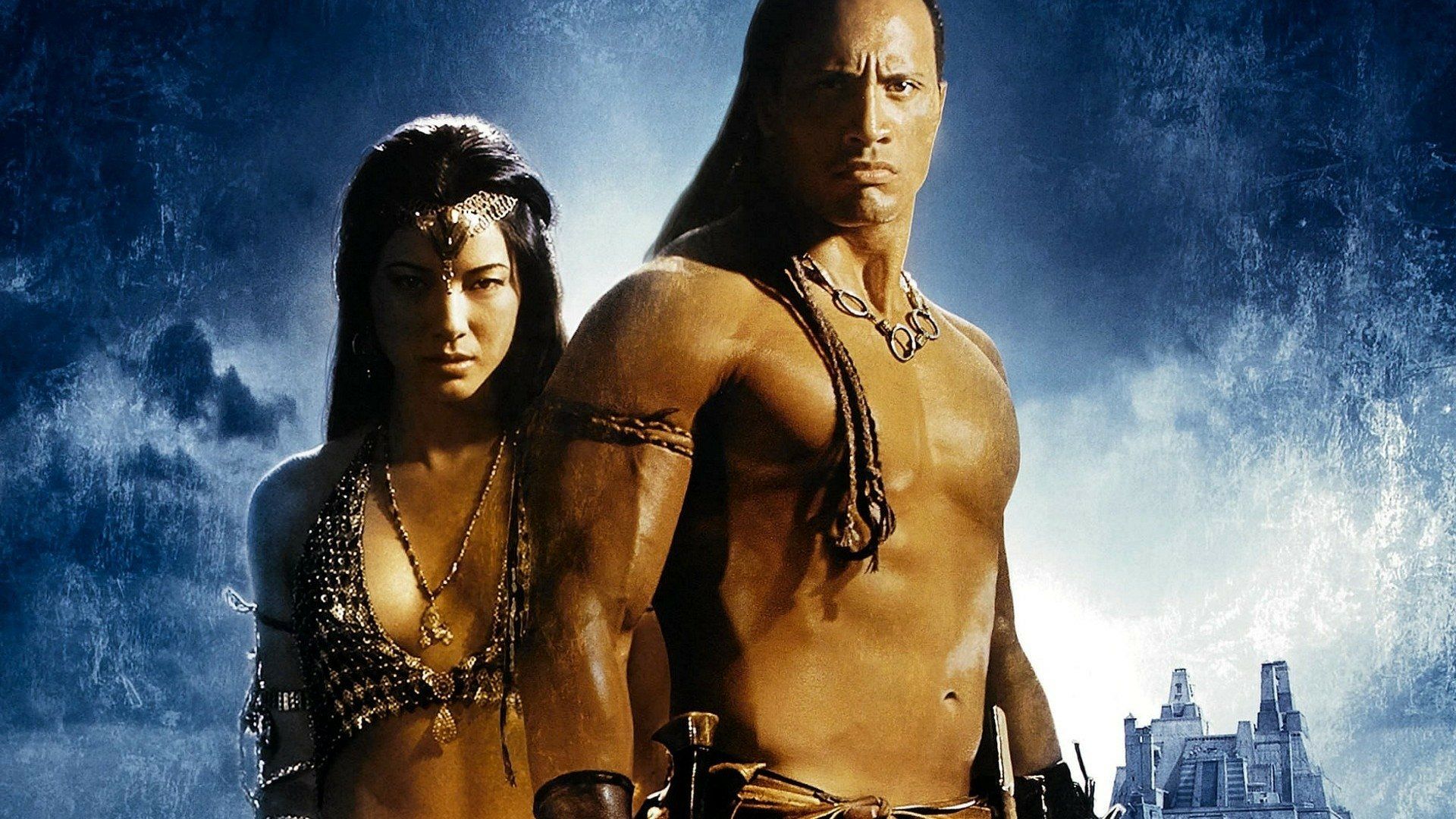 1920x1080 The Scorpion King HD Wallpaper Featuring Dwayne Johnson & Kelly Hux1080