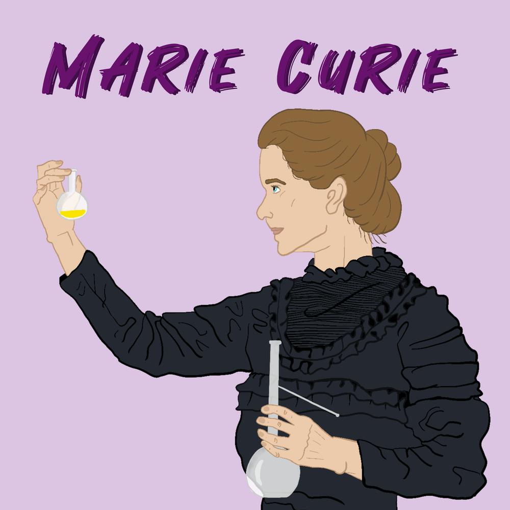 1000x1000 Marie Cure in STEM inspiration Art Print by Robledo Art Studio
