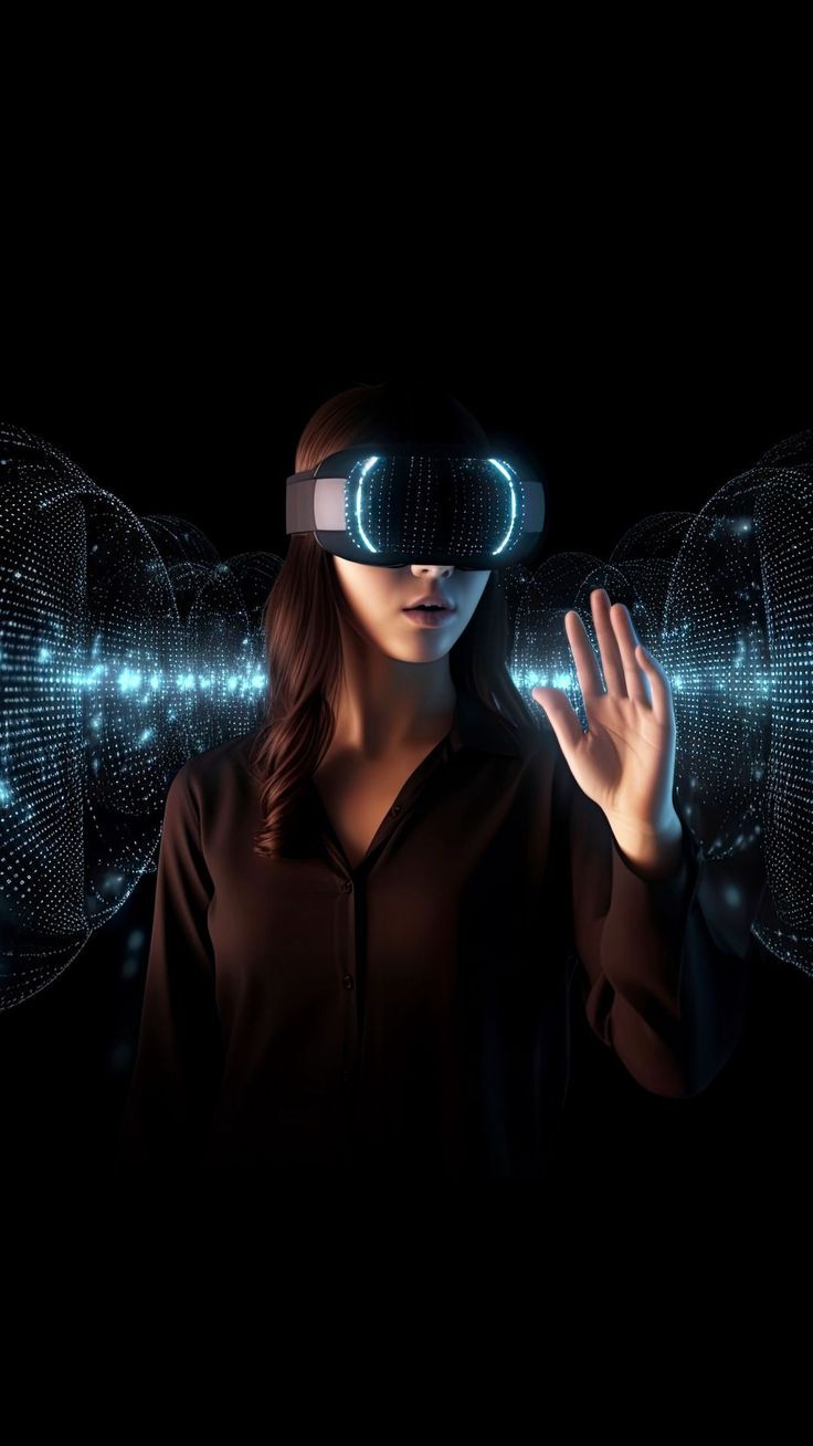 736x1308 Free background 4k, HD wallpaper girl, glasses, virtual reality, dark, background HD for pc & mobile