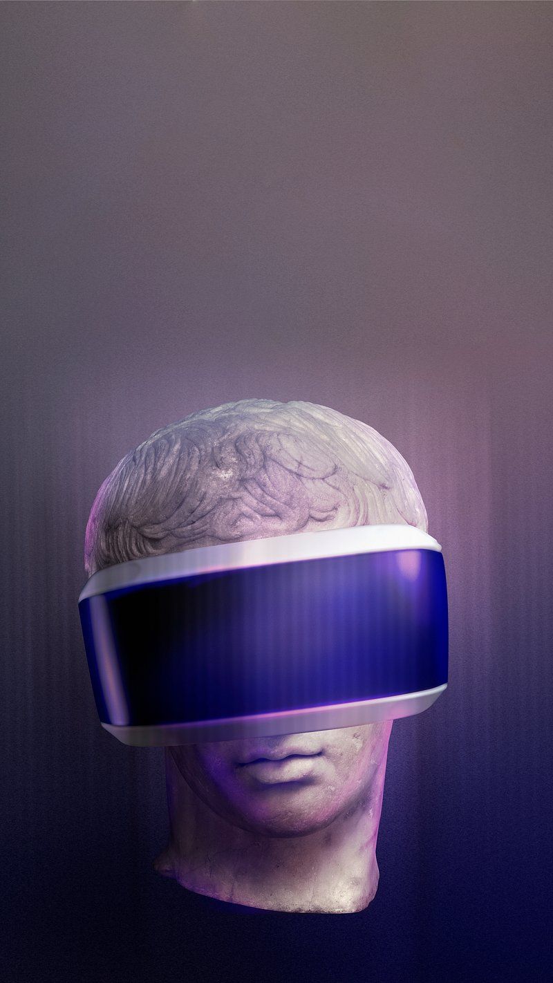 800x1422 Statue wearing VR glasses background