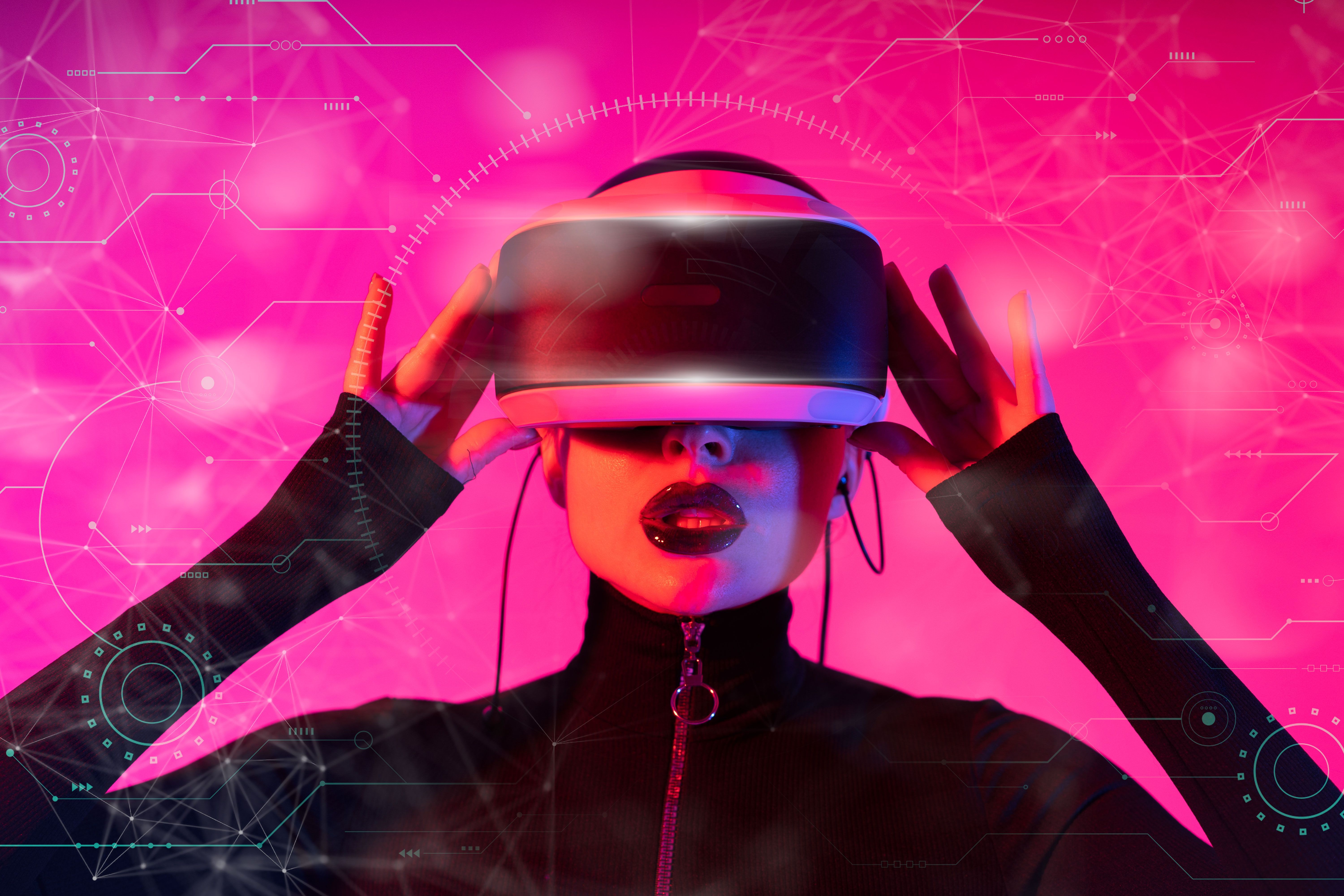 6000x4000 Woman with a VR Headset · Free