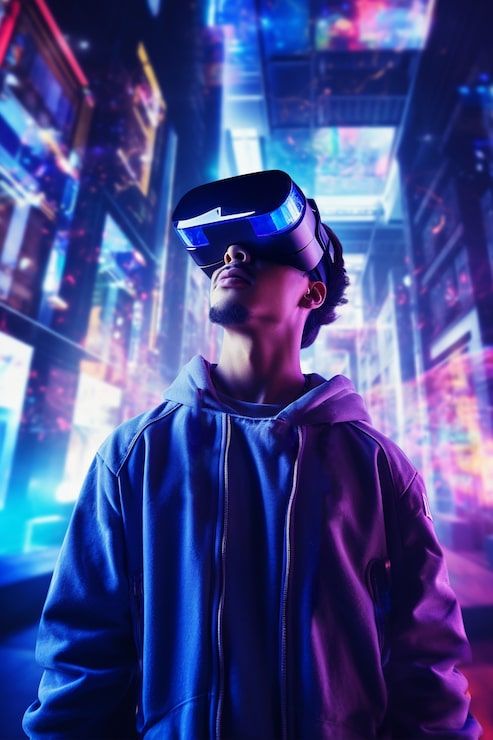 493x740 Man virtual reality glasses Image