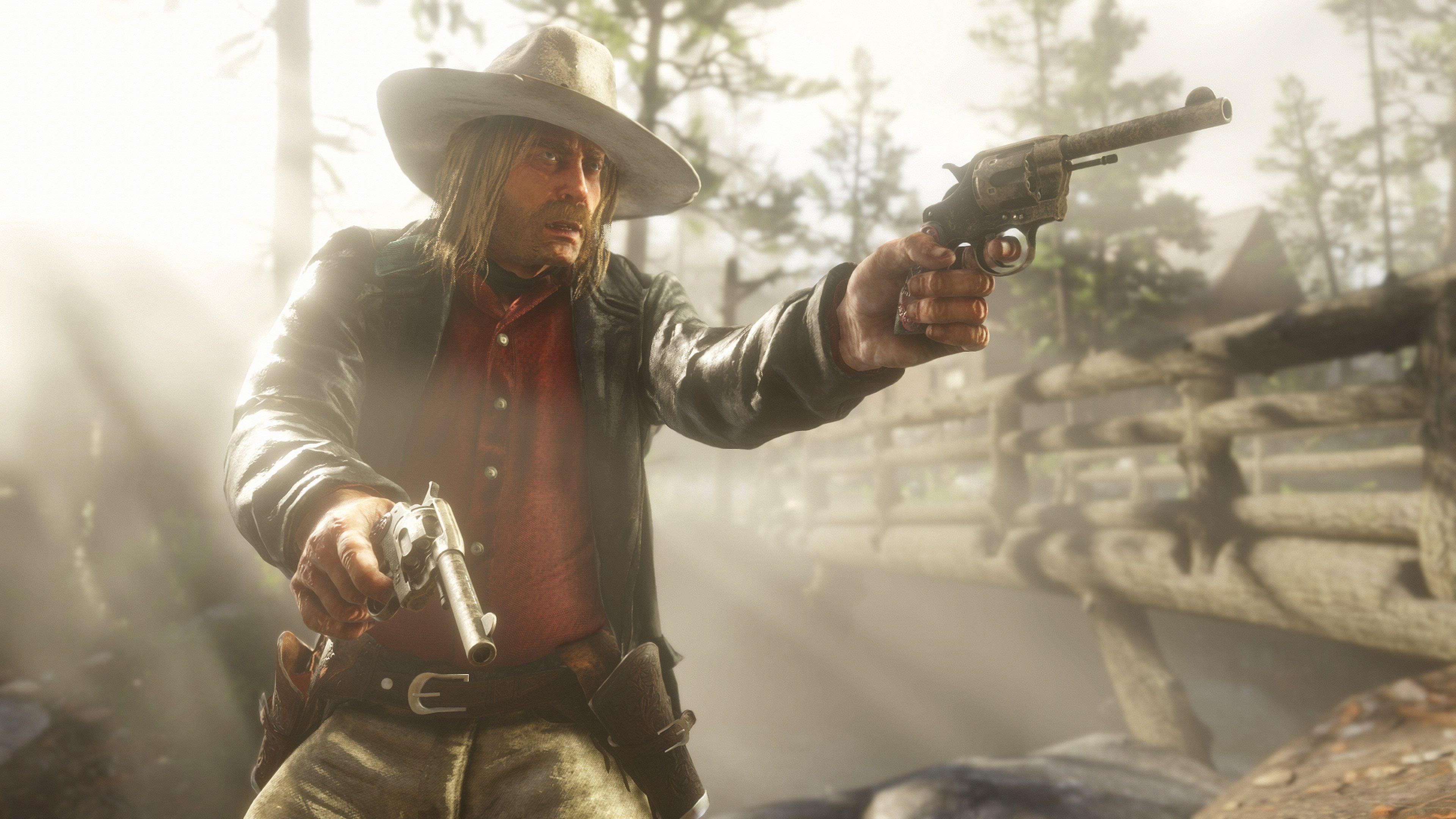 3840x2160 Micah Bell Revolver Gun Red Dead Redemption 2 4K