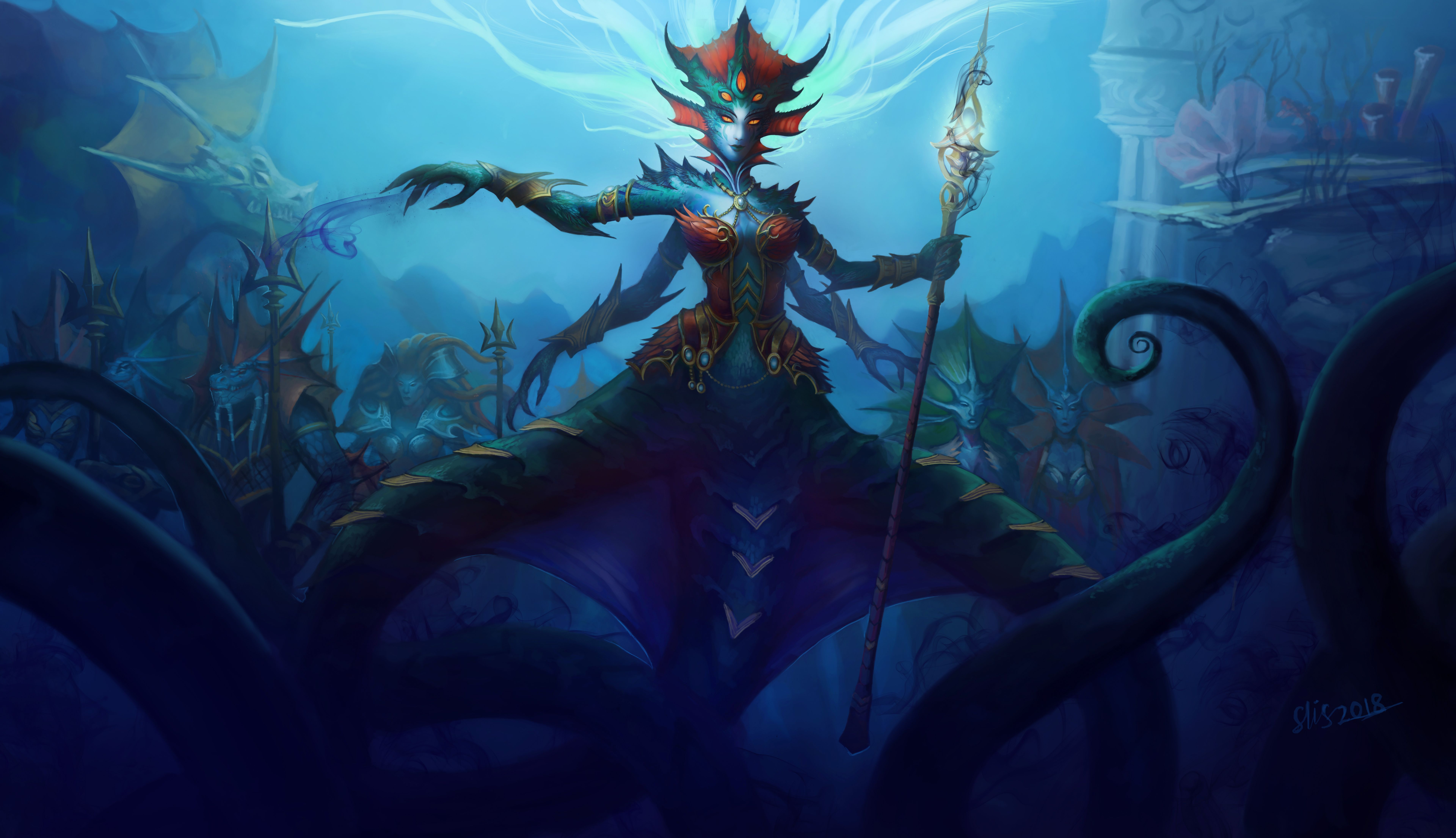 7680x4419 World Of Warcraft Queen Azshara 8k Wallpaper, HD Games Wallpaper, 4k Wallpaper, Image, Background, Photos and Picture