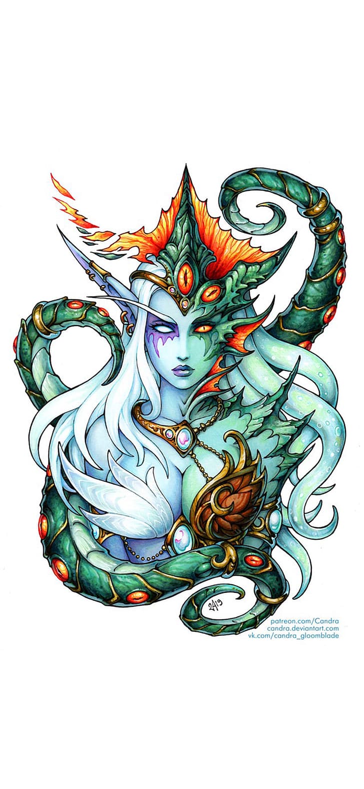 728x1576 HD wallpaper: Queen Azshara, World of Warcraft
