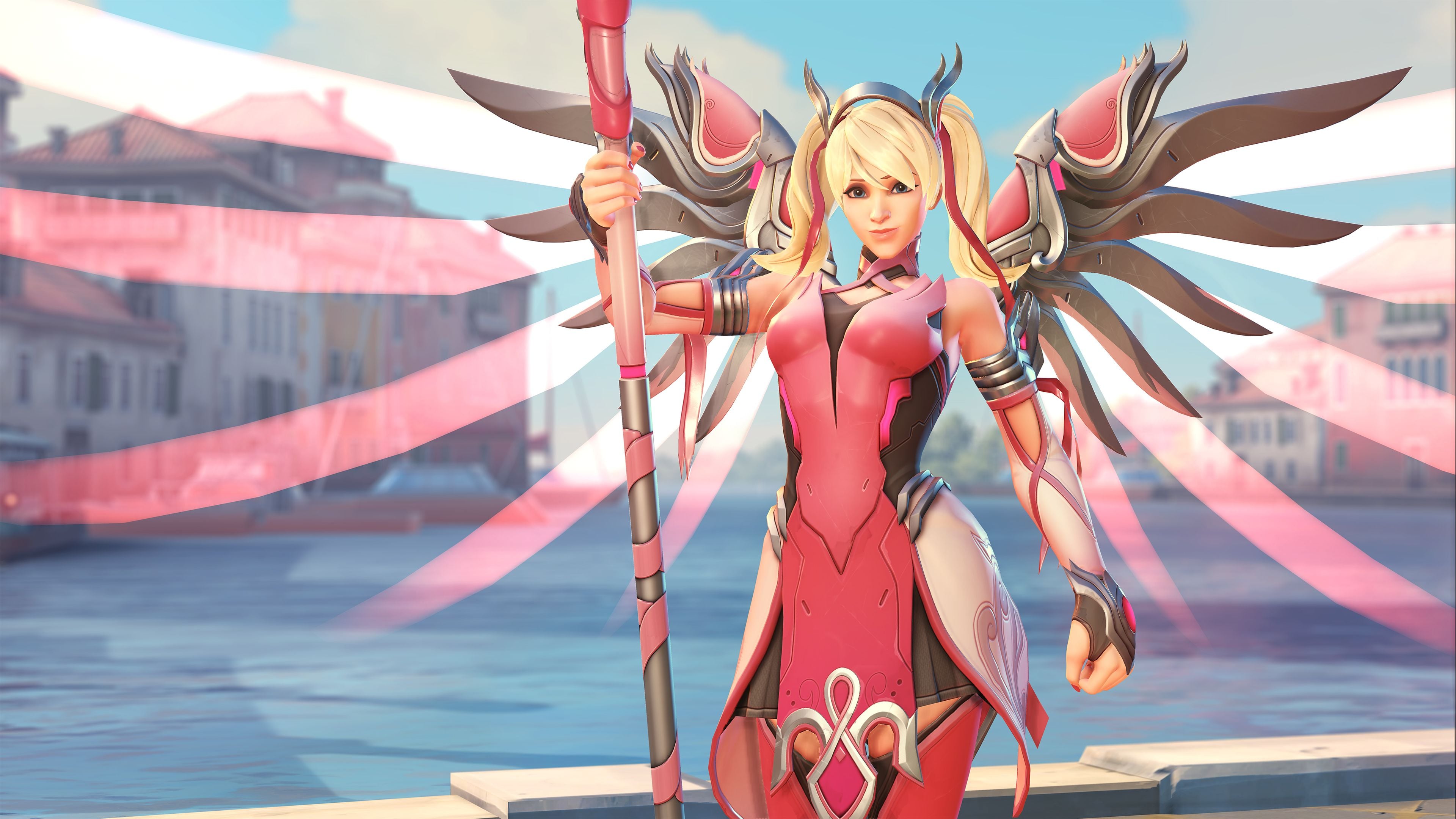 3840x2160 Pink Mercy Overwatch 4K Wallpaper
