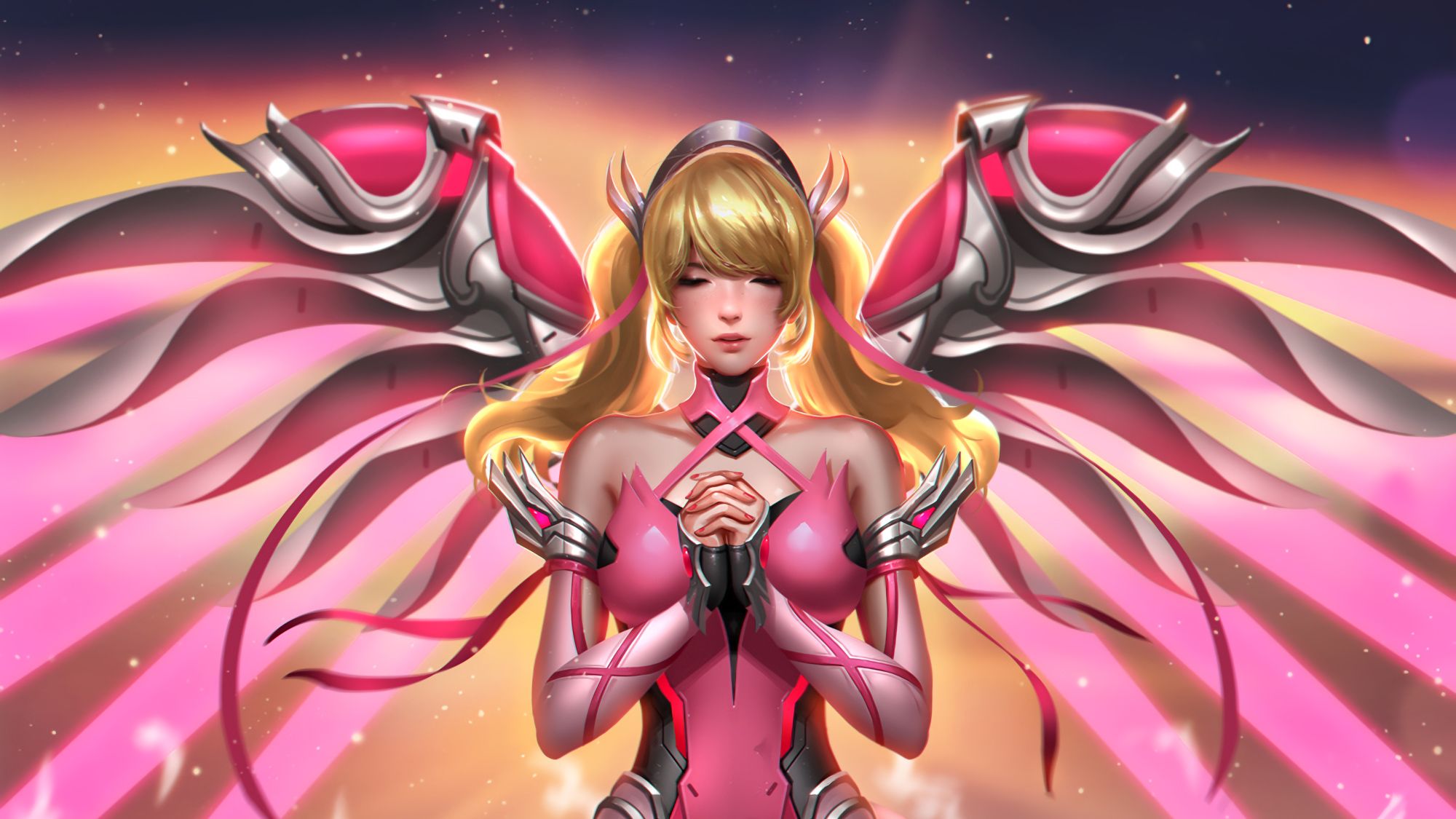2000x1125 Pink Mercy Overwatch Art Wallpaper, HD Games Wallpaper, 4k Wallpaper, Image, Background, Photos and Picture