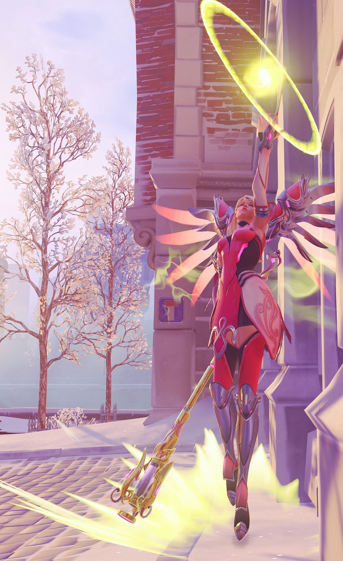 1175x1920 image tagged with pink mercy, phone wallpaper overmercy, Overwatch