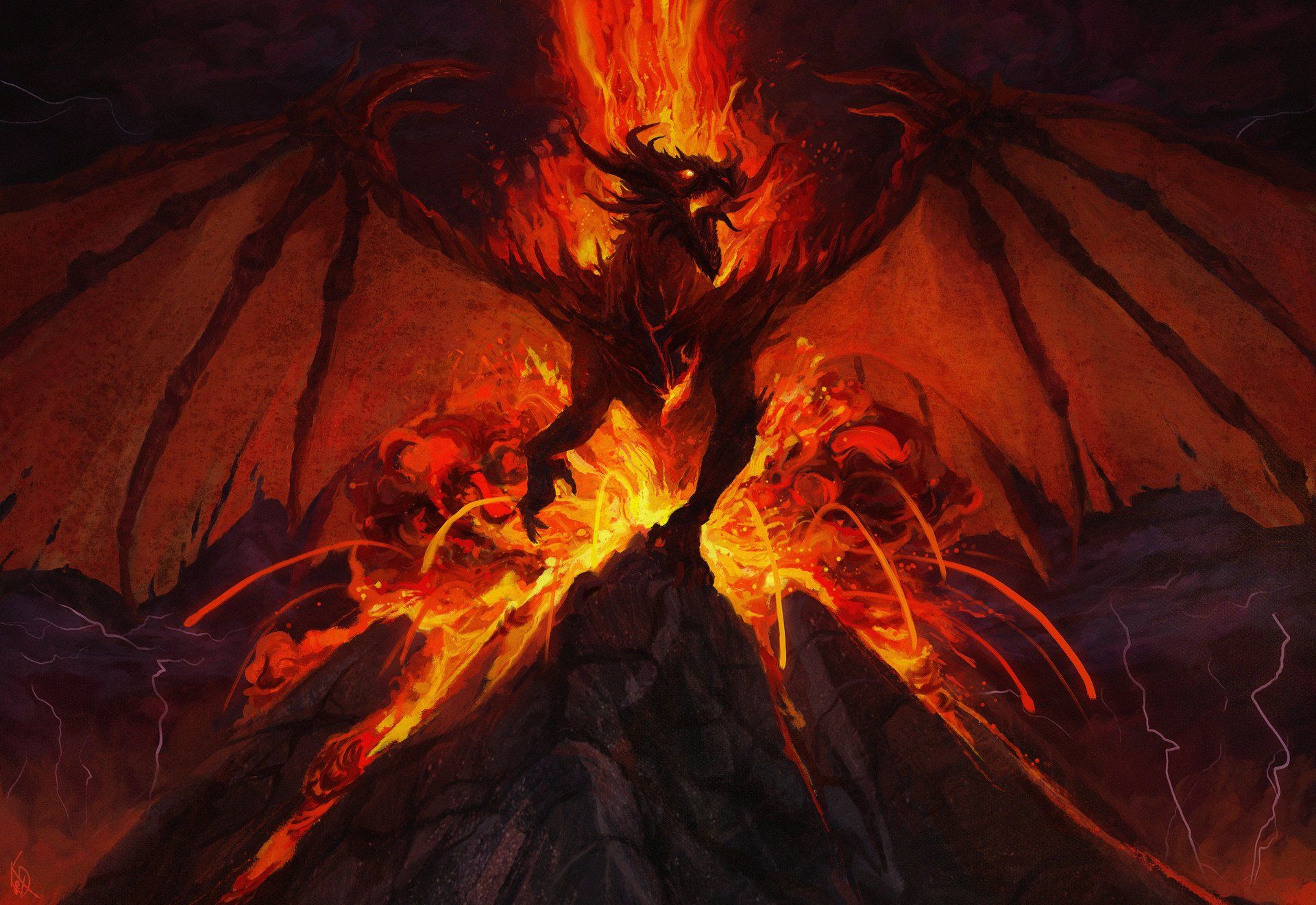 1920x1320 Volcanic Fire Dragon