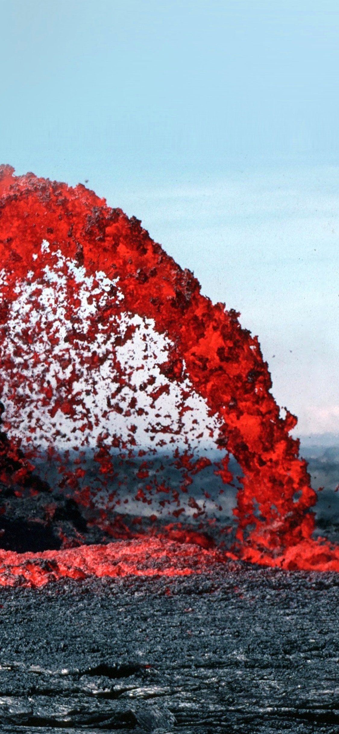 1125x2436 Lava Volcanic Magma Red Nature Fire Danger Mountain iPhone Wallpaper