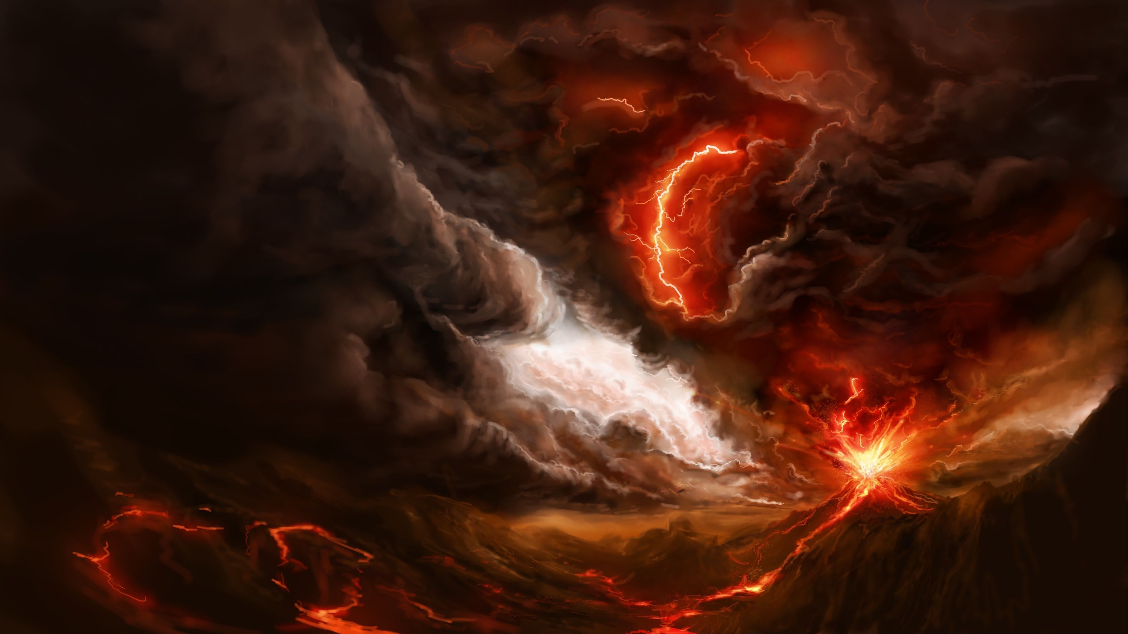3840x2160 Volcano Wallpaper