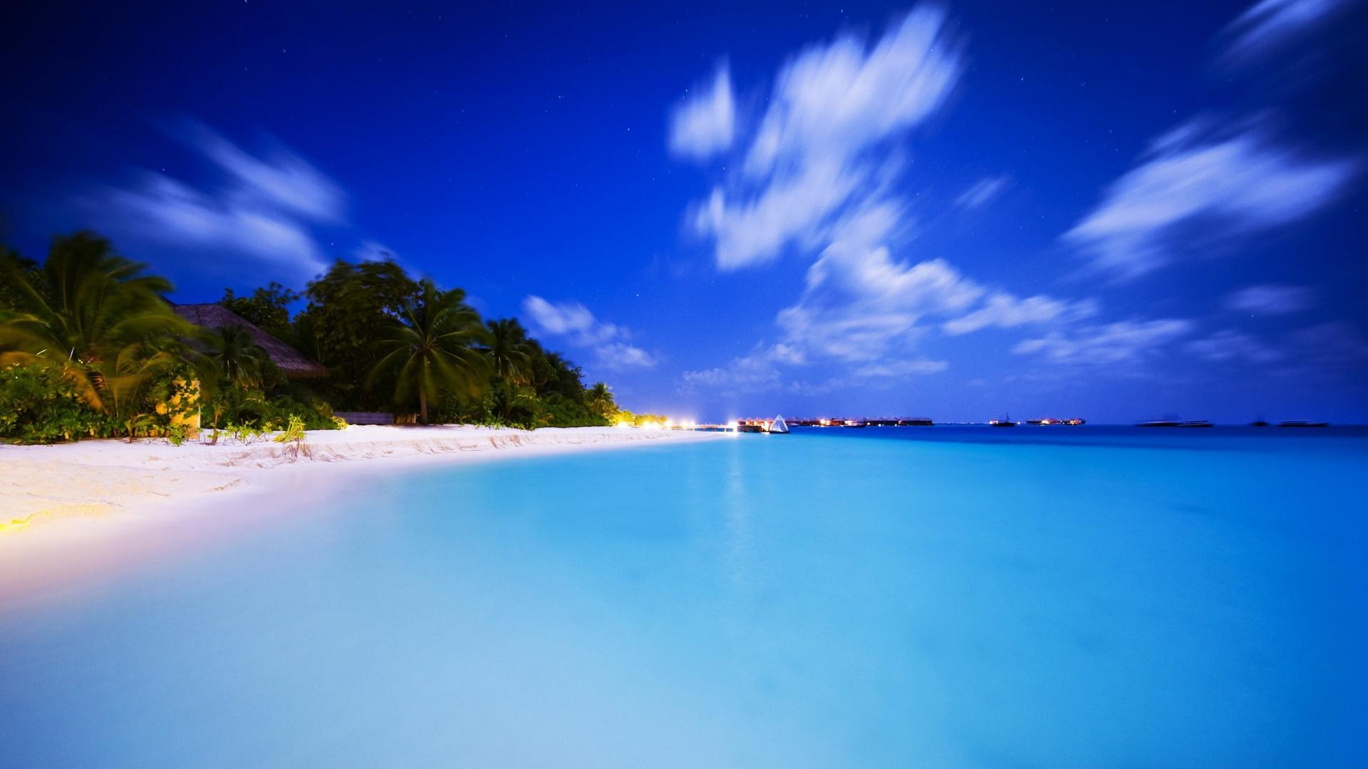 1920x1080 Free download Ocean Night Wallpaper For Desktop Wallpaper
