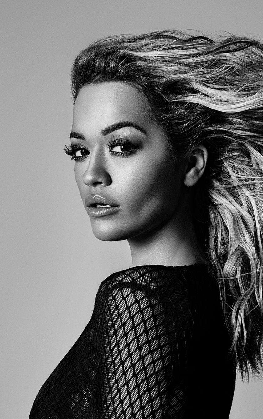 840x1336 Download 840x1336 wallpaper rita ora, celebrity, monochrome