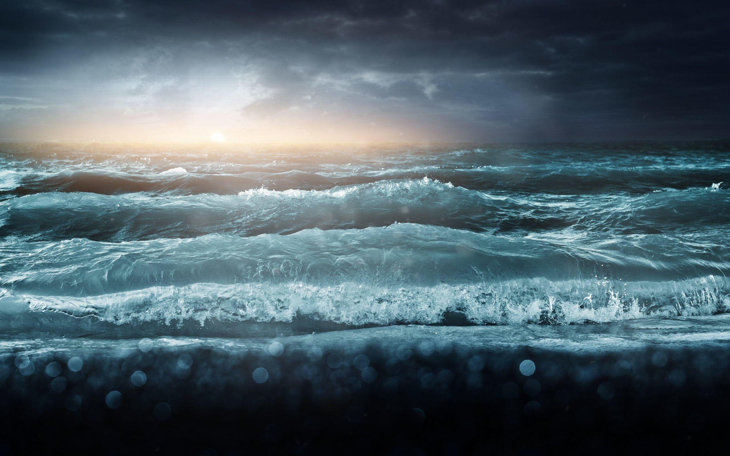 2560x1600 Night Ocean Wallpaper
