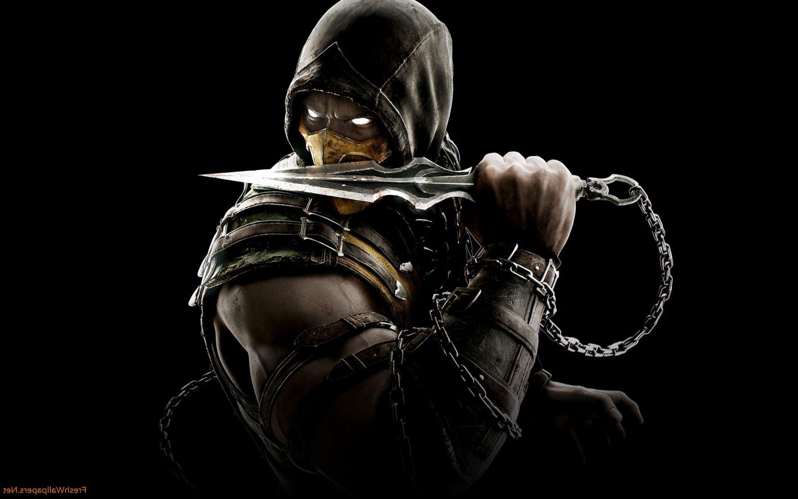 2560x1600 Mortal Kombat X, Video Games, Scorpion (character), Hoods, Chains