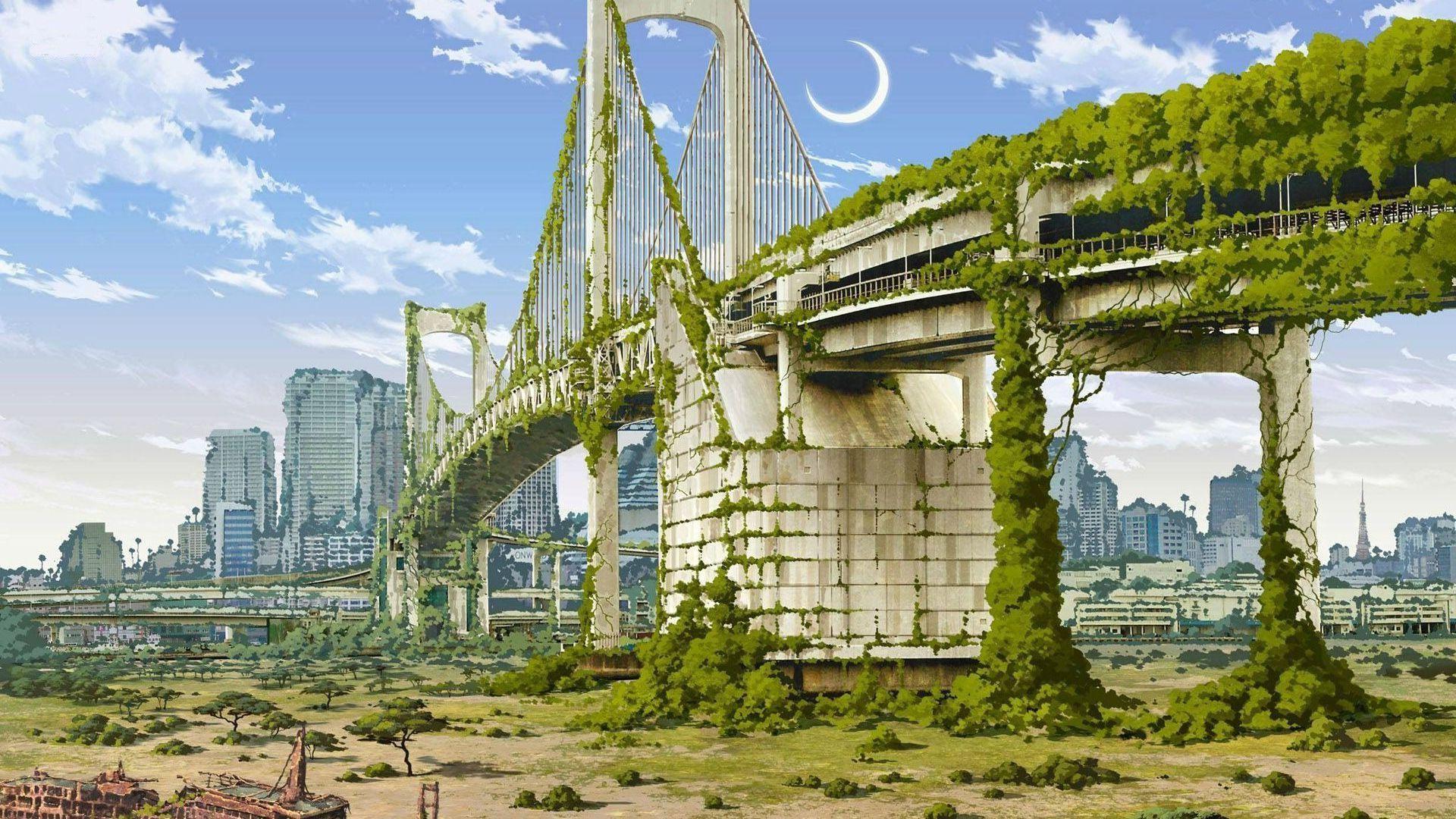 1920x1080 Wallpaper : Japan, fantasy art, city, anime, nature, building