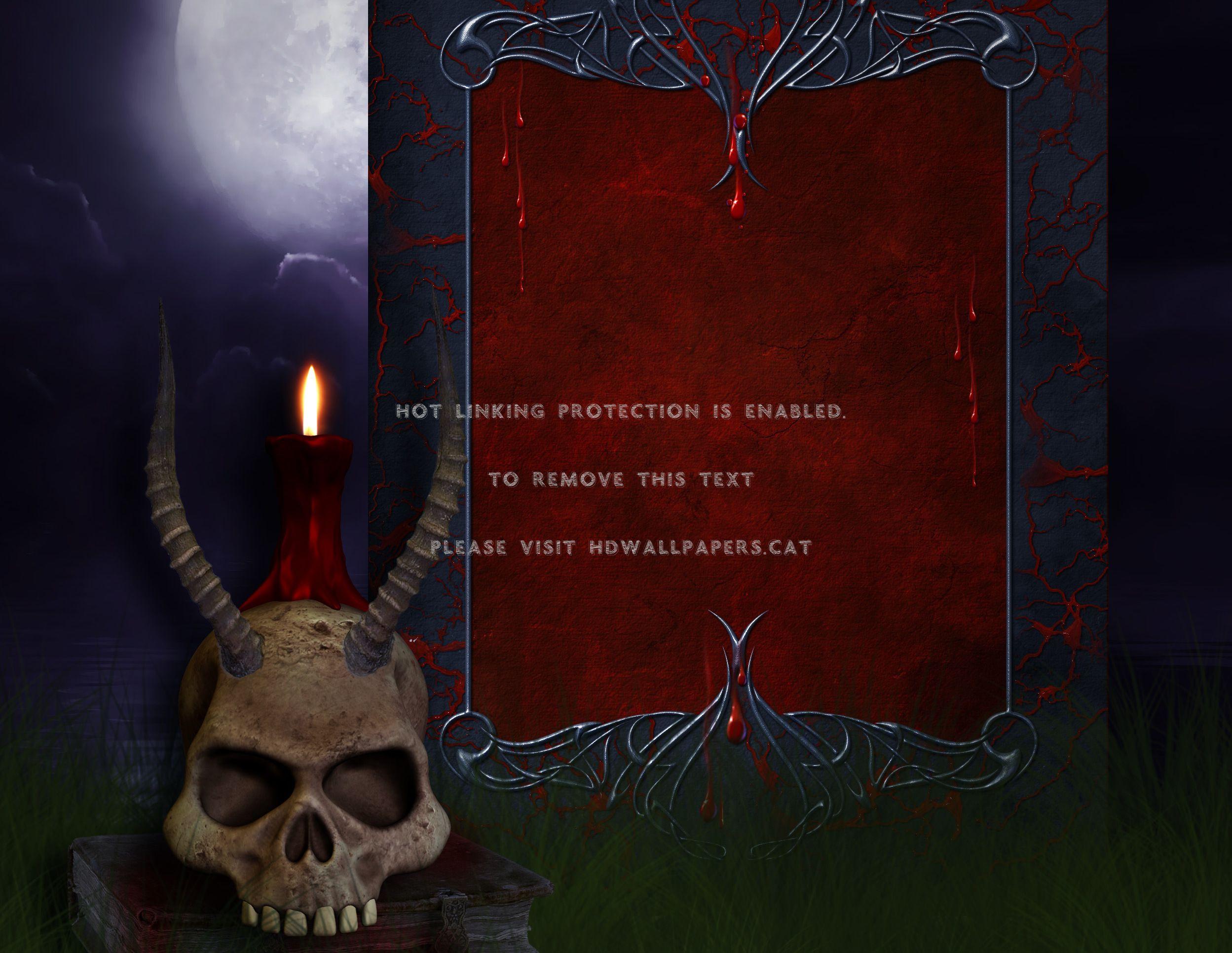 2497x1932 purple horned skull red book grass goth bg