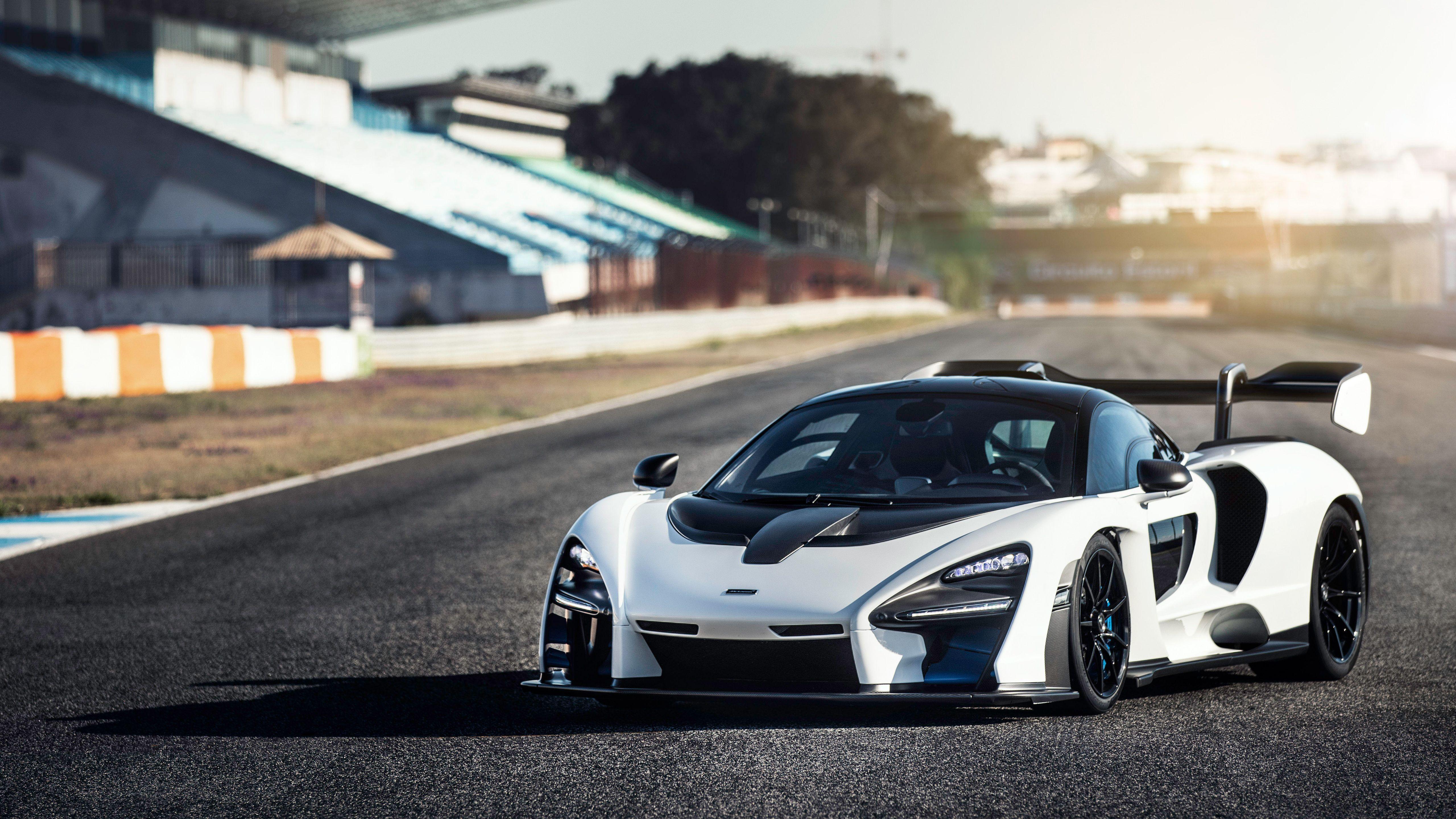 5120x2880 McLaren Senna Pure White 2018 5K Wallpaper