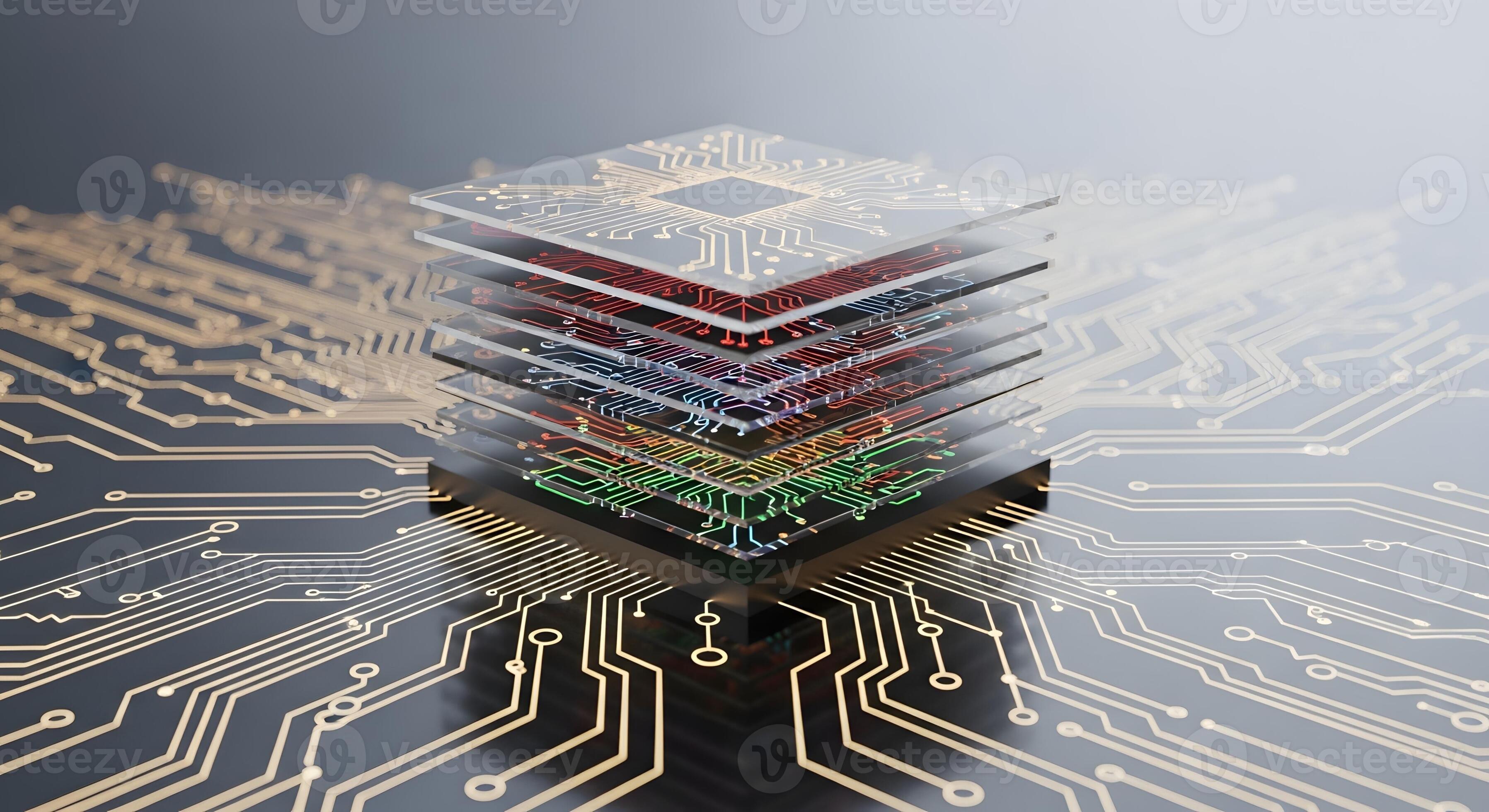 3593x1960 Advanced Microchip Architecture Layered Technology for High Performance Computing and Data Processing