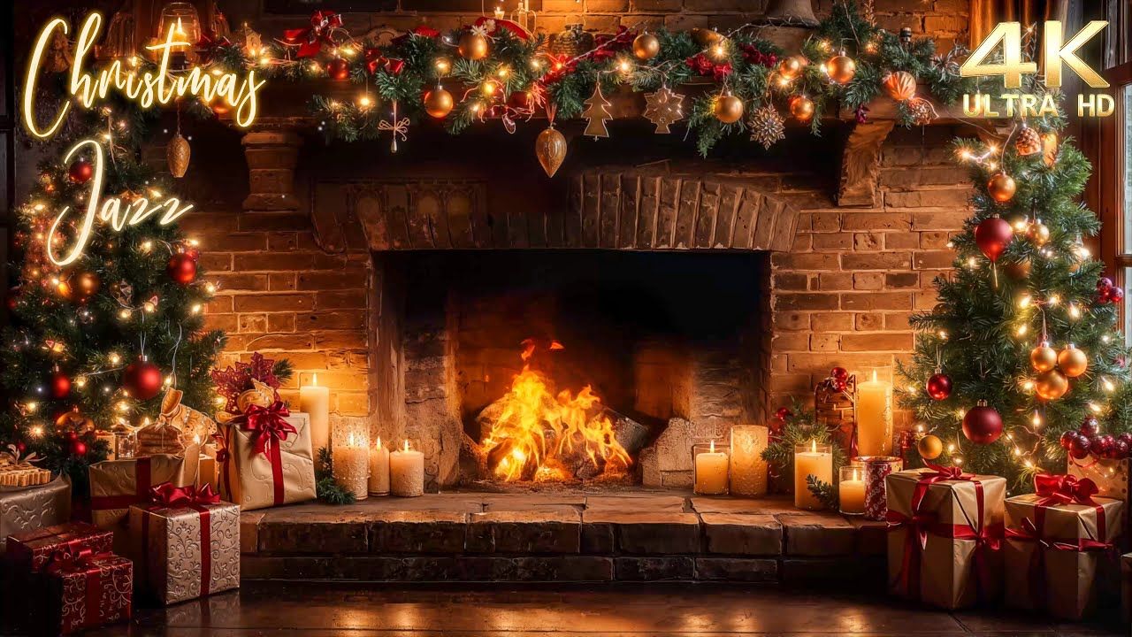 1280x720 Christmas Fireplace 4K
