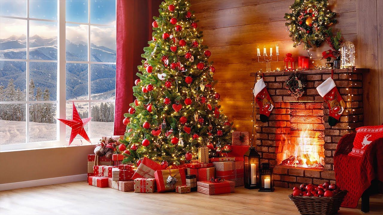 1280x720 Christmas Fire 4k CHRISTMAS FIREPLACE 4K HR Holiday Screensaver Scene Crackling Fire Sounds