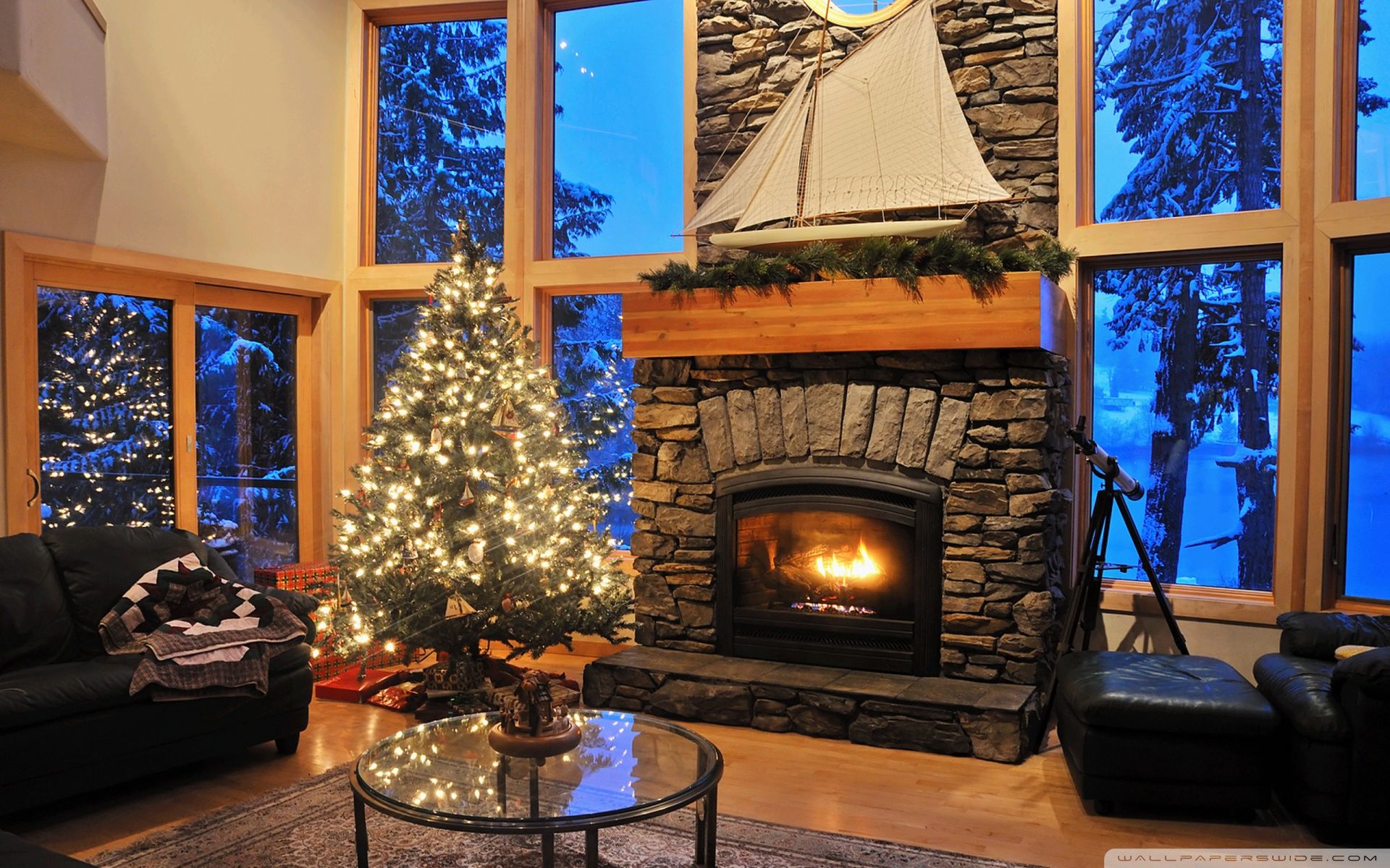 1920x1200 Fireplace, Christmas 4K UHD Wallpaper for UltraHD Desktop and TV : Smartphone and Tablet Devices