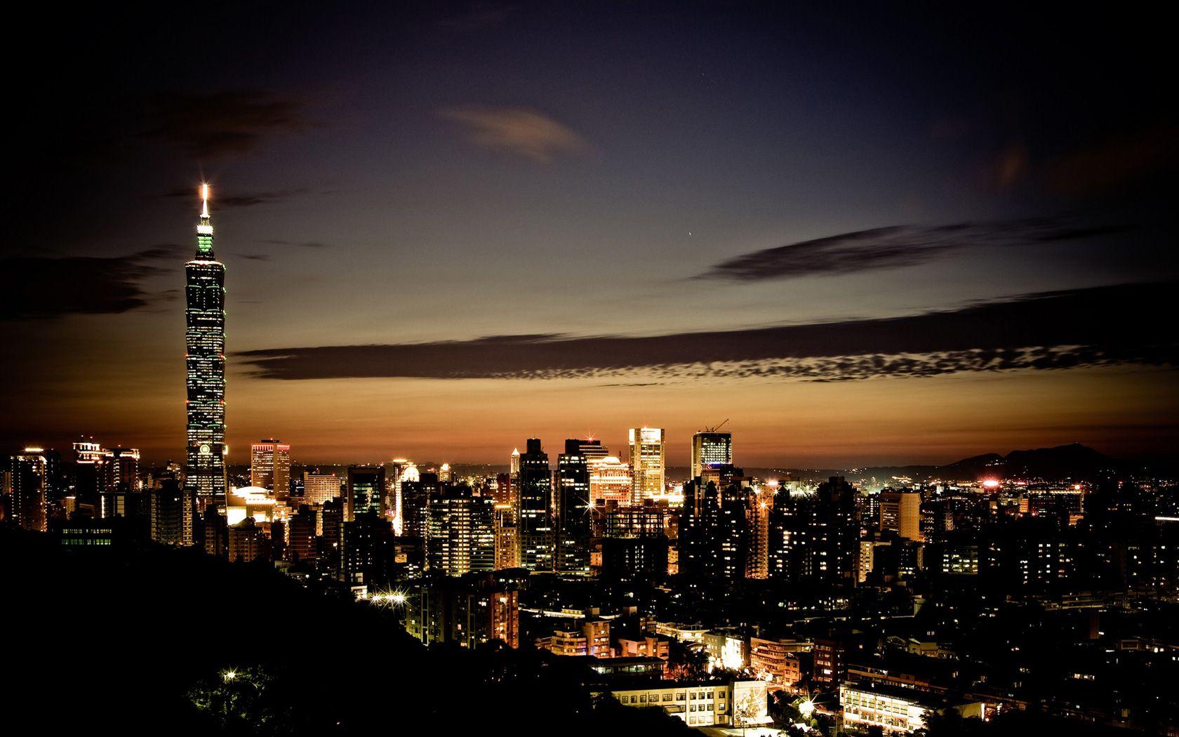 1680x1050 Taipei 101 Night View Wallpaper