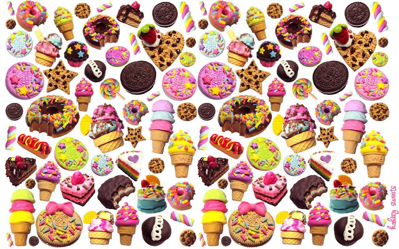 1280x800 Free download Desktop Candy Delectable wallpaper of actual kawaii jewelry [1280x800] for your Desktop, Mobile & Tablet. Explore Cartoon Food Wallpaper. Food Desktop Wallpaper, Food Wallpaper, Cute Food Wallpaper